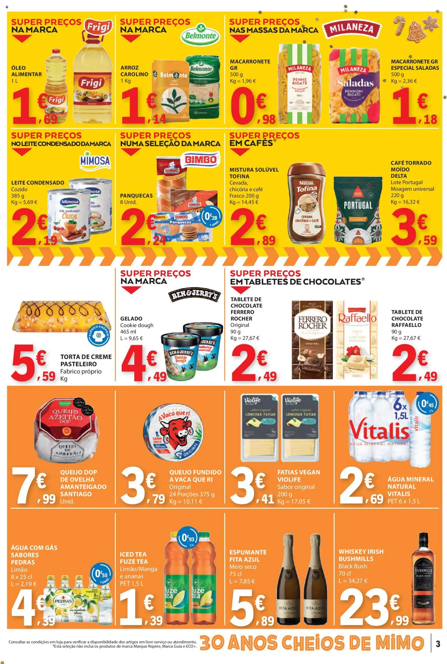 E.Leclerc Catálogo Fim de Semana │ válido de 14.11.2025 | Página: 3 | Produtos: Agua, Queijo, Arroz, Torta