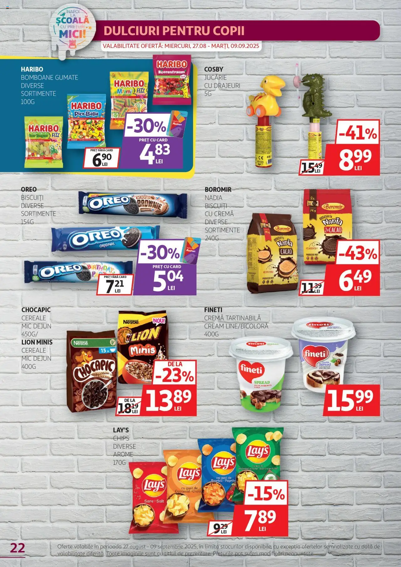 Catalog Auchan – valabil de la 27.08.2025 | Pagină: 22 | Produse: Cremă, Bomboane, Cereale, Cacao