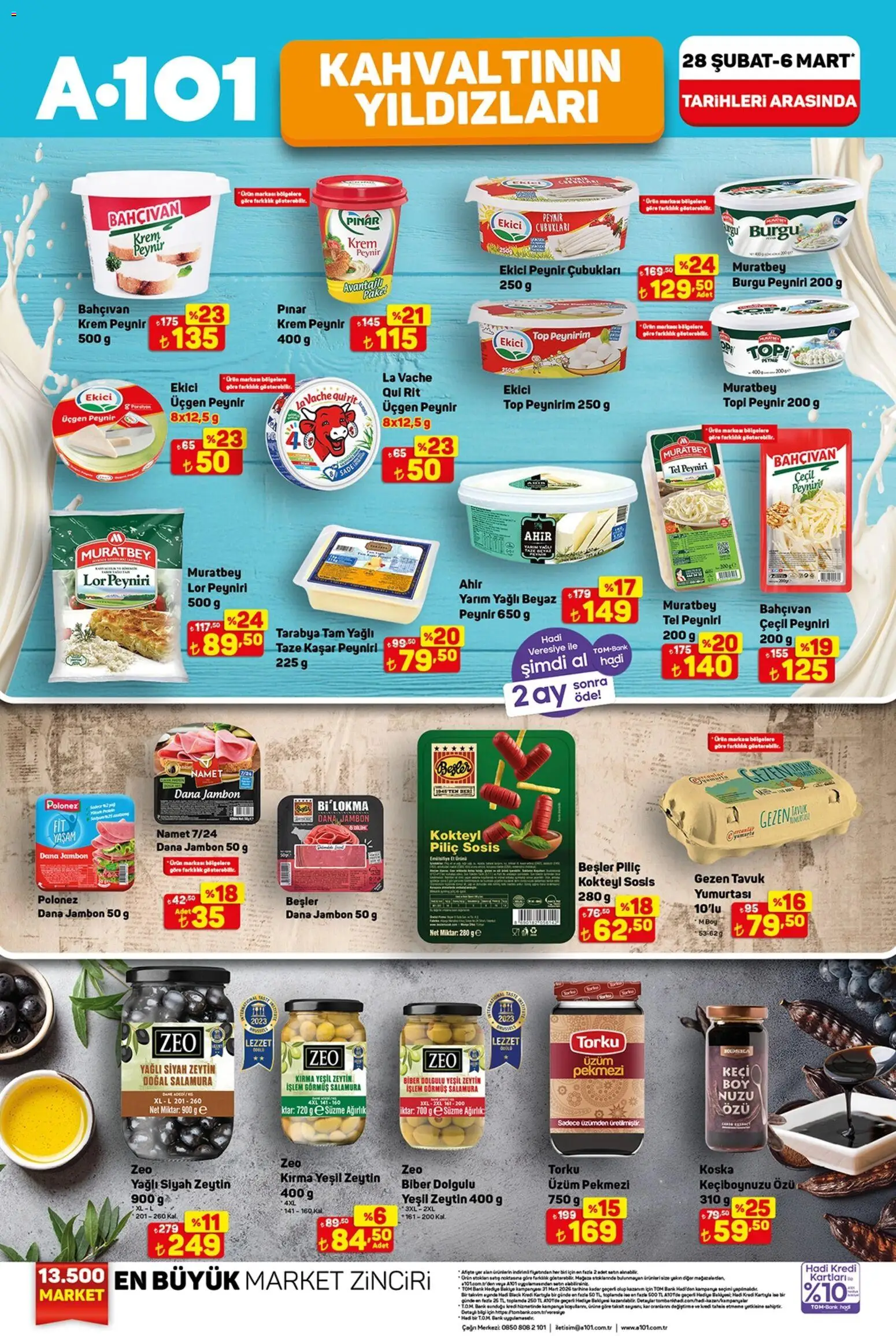 A101 Katalog - 28.02.2026 tarihinden itibaren geçerlidir | Sayfa: 5 | Ürünler: Peynir, Jambon, Biber, Zeytin