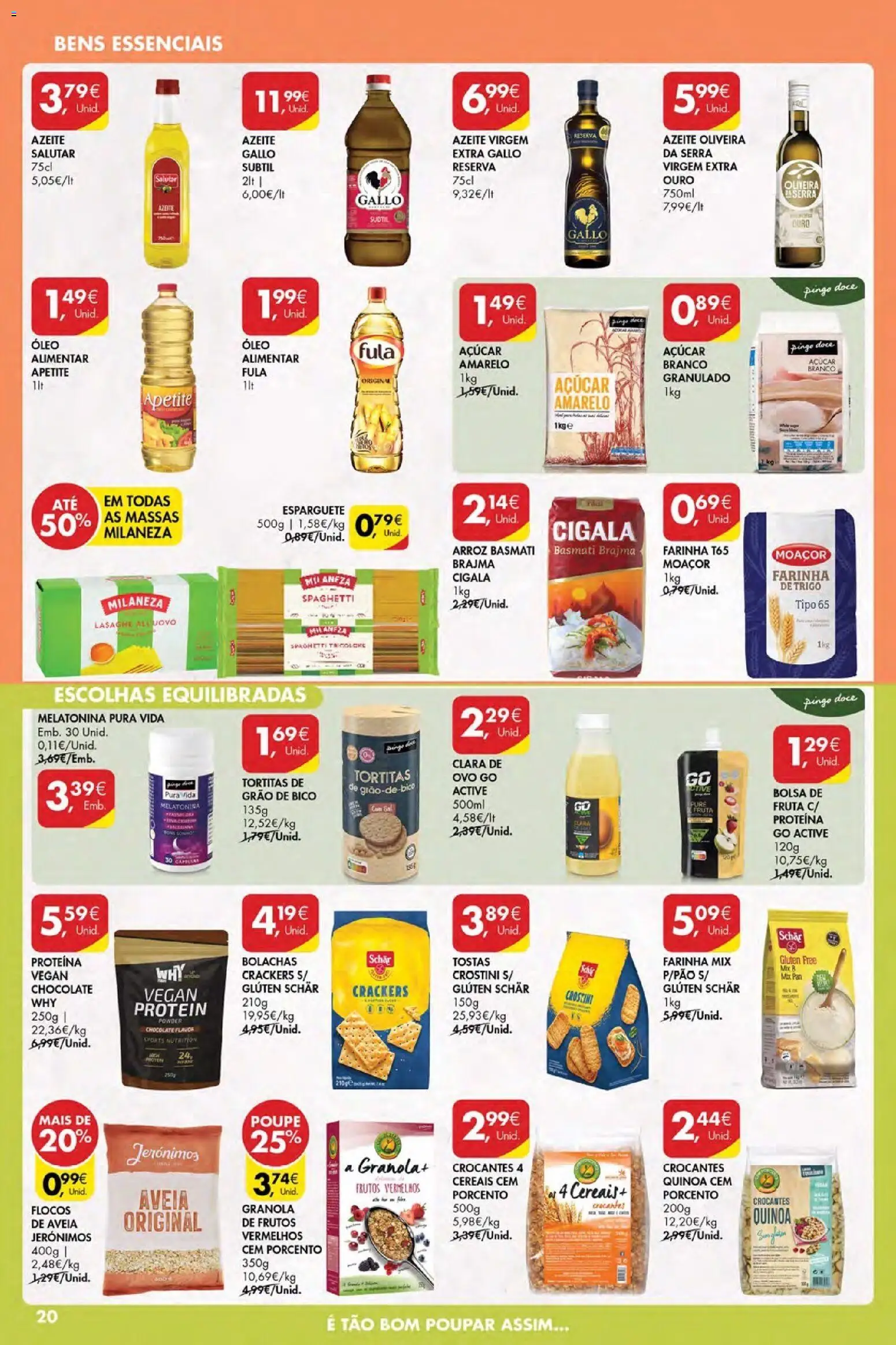 Pingo Doce Poupe Esta Semana Açores │ válido de 02.04.2026 | Página: 20 | Produtos: Aveia, Azeite, Arroz basmati, Tostas