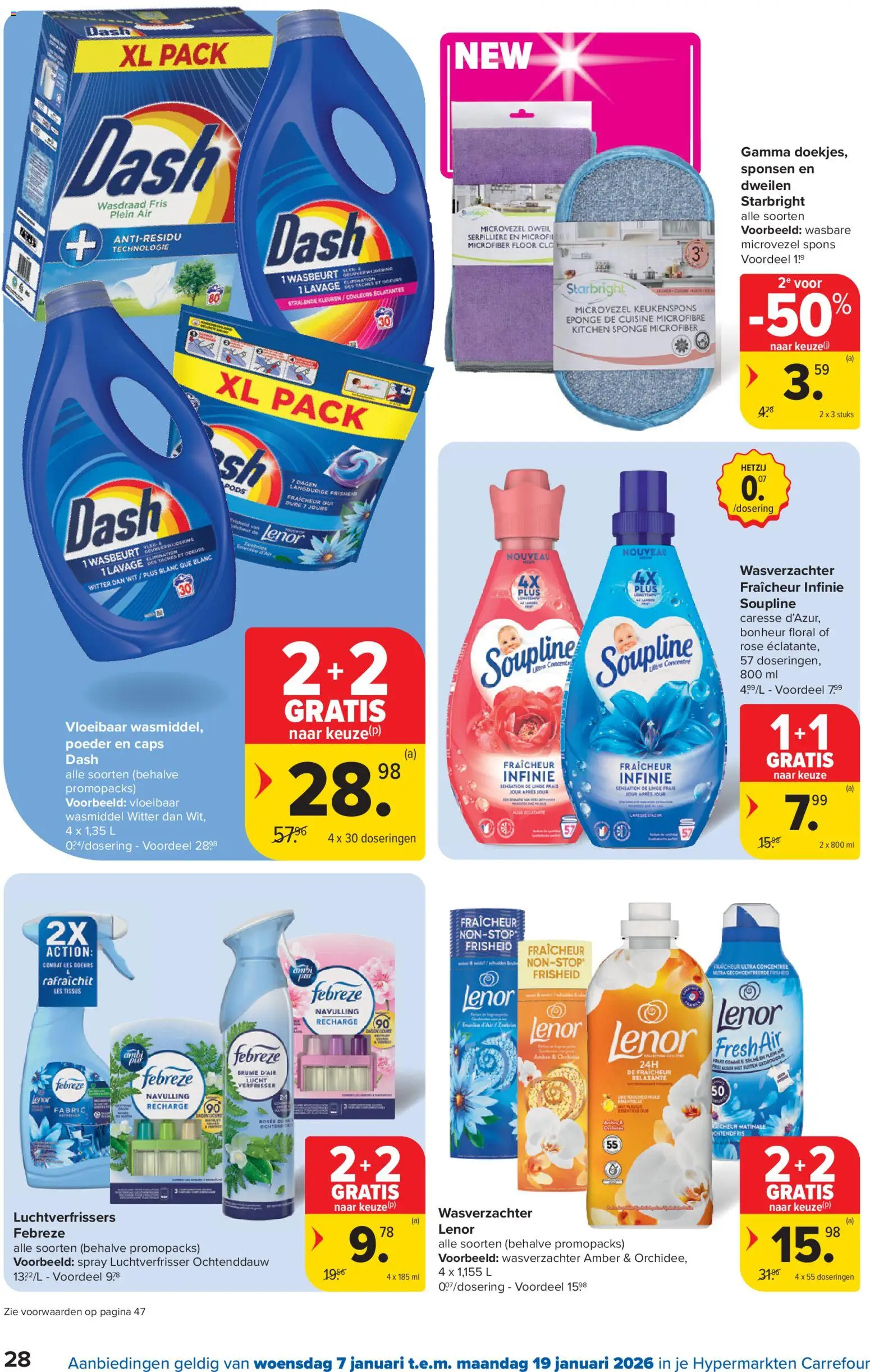 {H1} | Pagina: 28 | Producten: Luchtverfrisser, Poeder, Wasmiddel, Wasverzachter