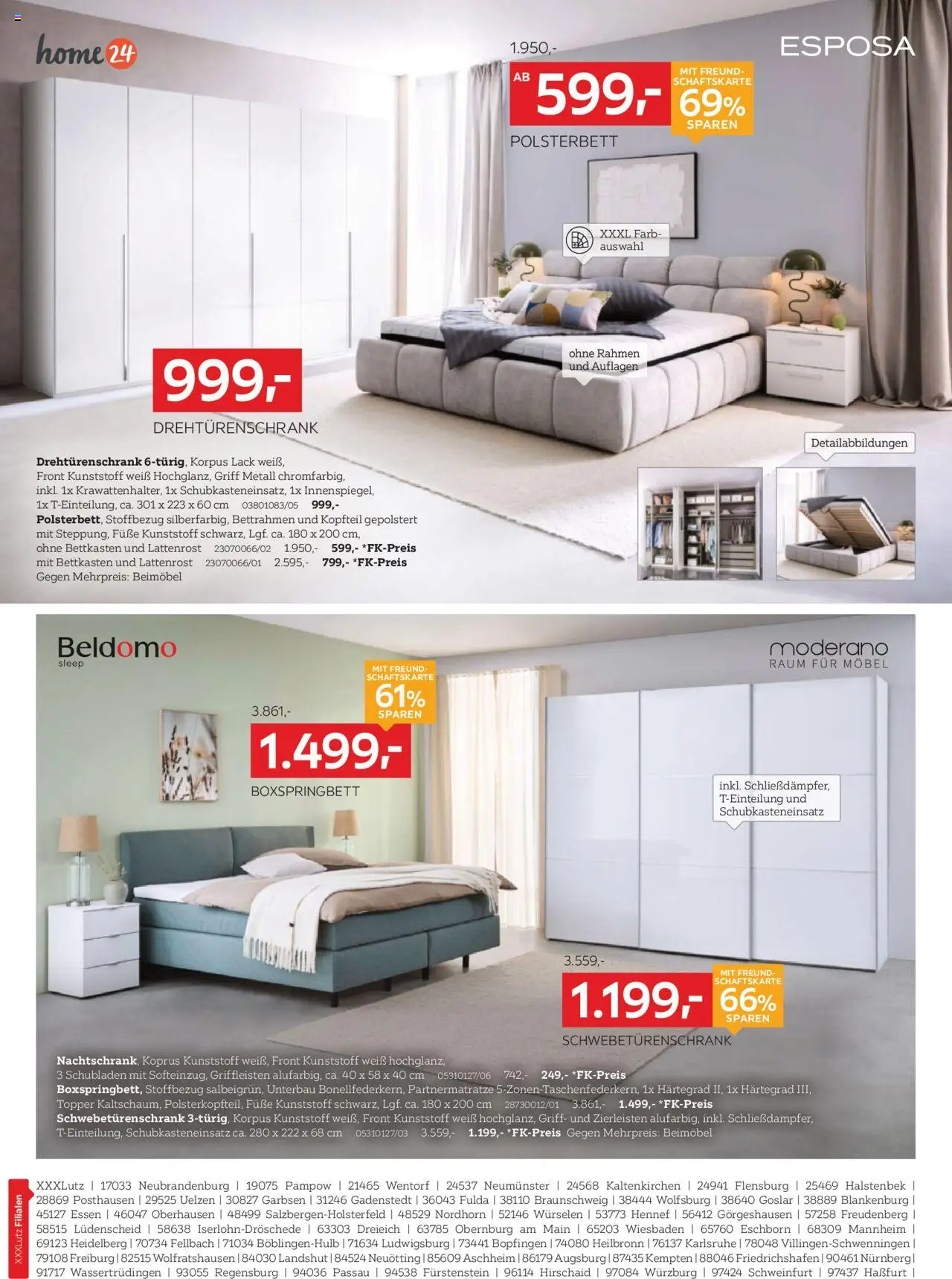 XXXL Lutz Prospekt 	 – gültig ab 08.09.2025 | Seite: 2 | Produkte: Lattenrost, Schwebetürenschrank, Drehtürenschrank, Topper