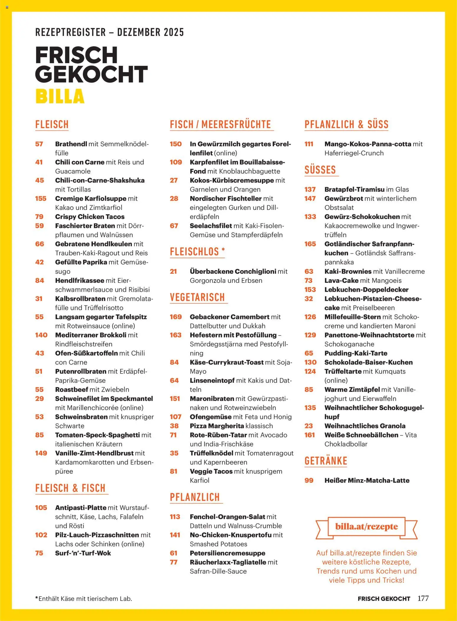 Billa AT akciós ujság - amely érvényes a következő dátumtól: 01.12.2025 | Oldal: 173 | Termékek: Chili, Guacamole, Joghurt, Brokkoli