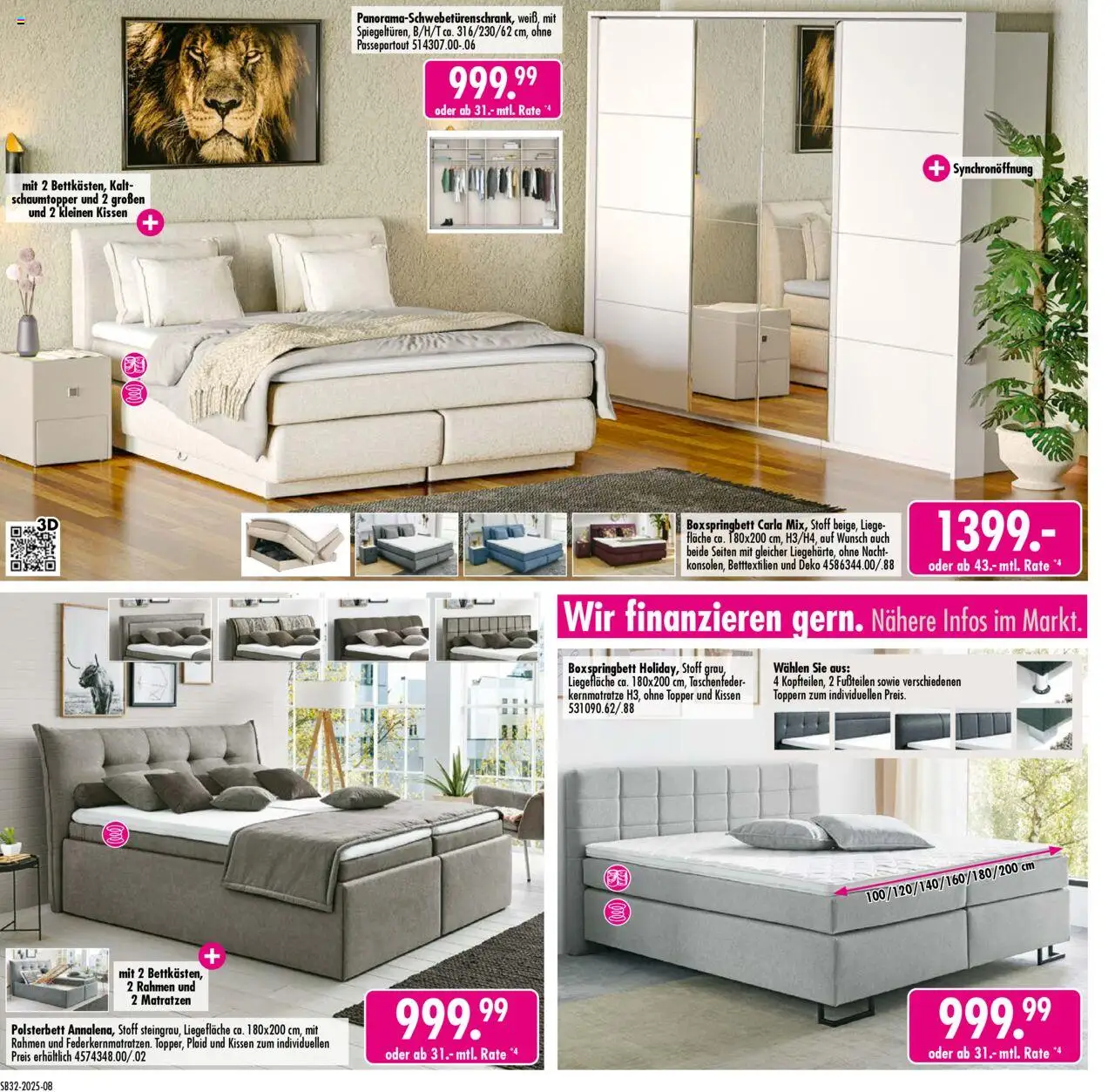 SB Möbel Boss Prospekt 	 - gültig ab dem 02.08.2025 | Seite: 8 | Produkte: Boxspringbett, Polsterbett, Liege, Topper