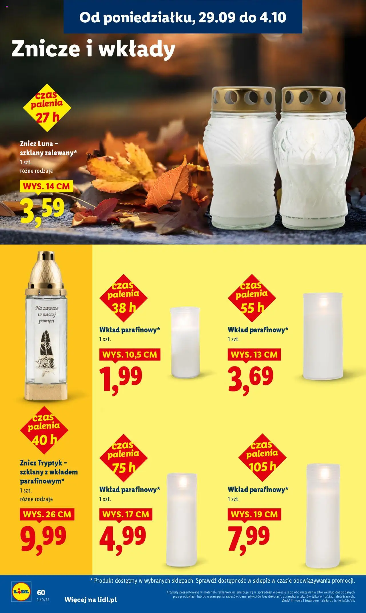 Lidl Gazetka od 29.09.2025 | Strona: 64 | Produkty: Znicze