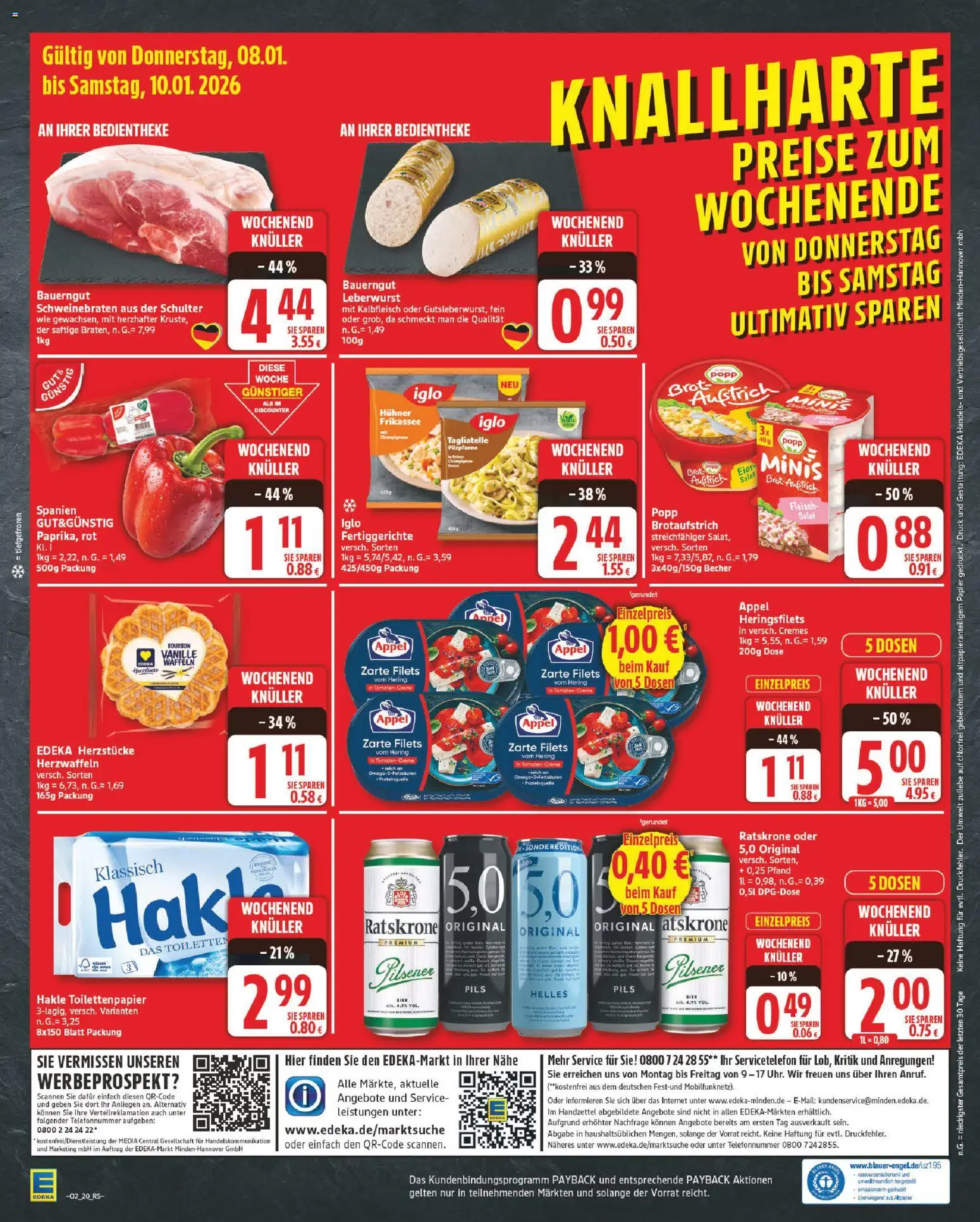 Edeka Prospekt 	 – gültig ab 05.01.2026 | Seite: 20 | Produkte: Pils, Tomaten, Bauerngut, Toilettenpapier