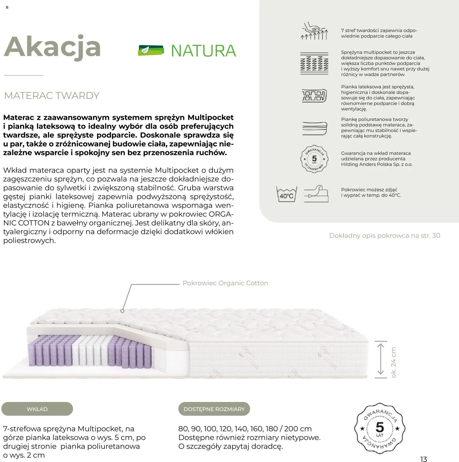 Salony Agata Gazetka - Natura od 27.01.2026 | Strona: 13 | Produkty: Materac, Pianki