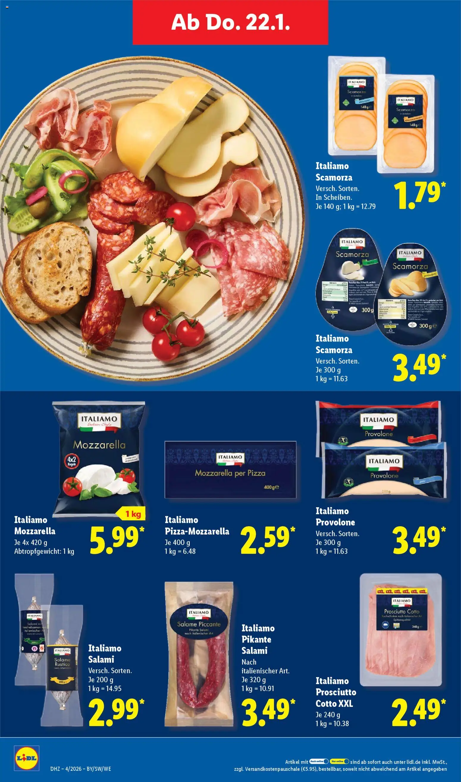 Lidl Prospekt Trier-West – gültig ab 19.01.2026 | Seite: 50 | Produkte: Mozzarella, Salami, Pizza
