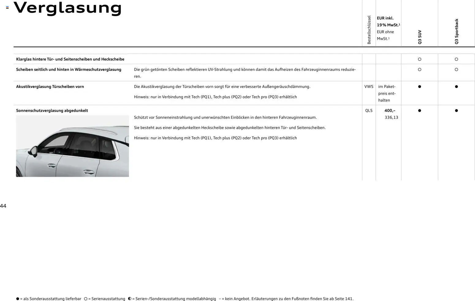 Audi Q3 – gültig ab 29.01.2026 | Seite: 44 | Produkte: Tür