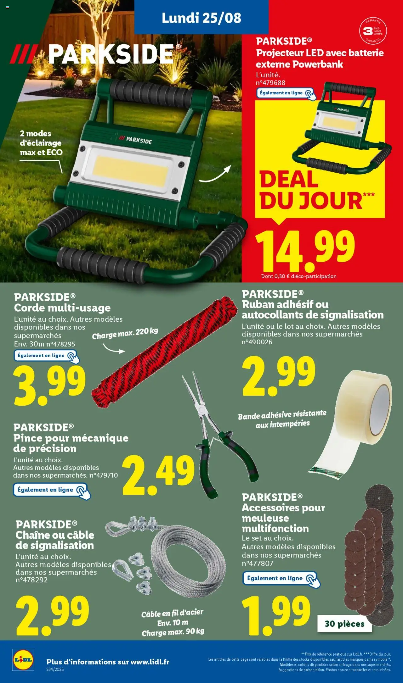  | Page: 50 | Produits: Autocollants, Câble, Meuleuse, Batterie