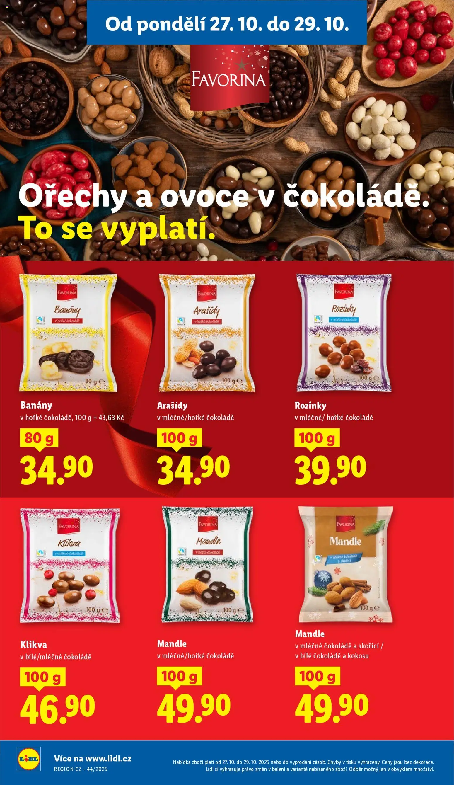 Lidl leták od 27.10.2025 | Strana: 26 | Produkty: Rozinky, Ořechy, Arašídy, Mandle