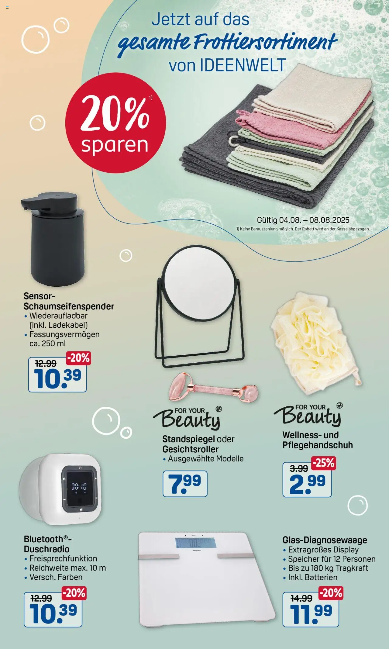 Rossmann Prospekt 	 - gültig ab dem 04.08.2025 | Seite: 5 | Produkte: Batterien, Standspiegel, Ladekabel, Radio