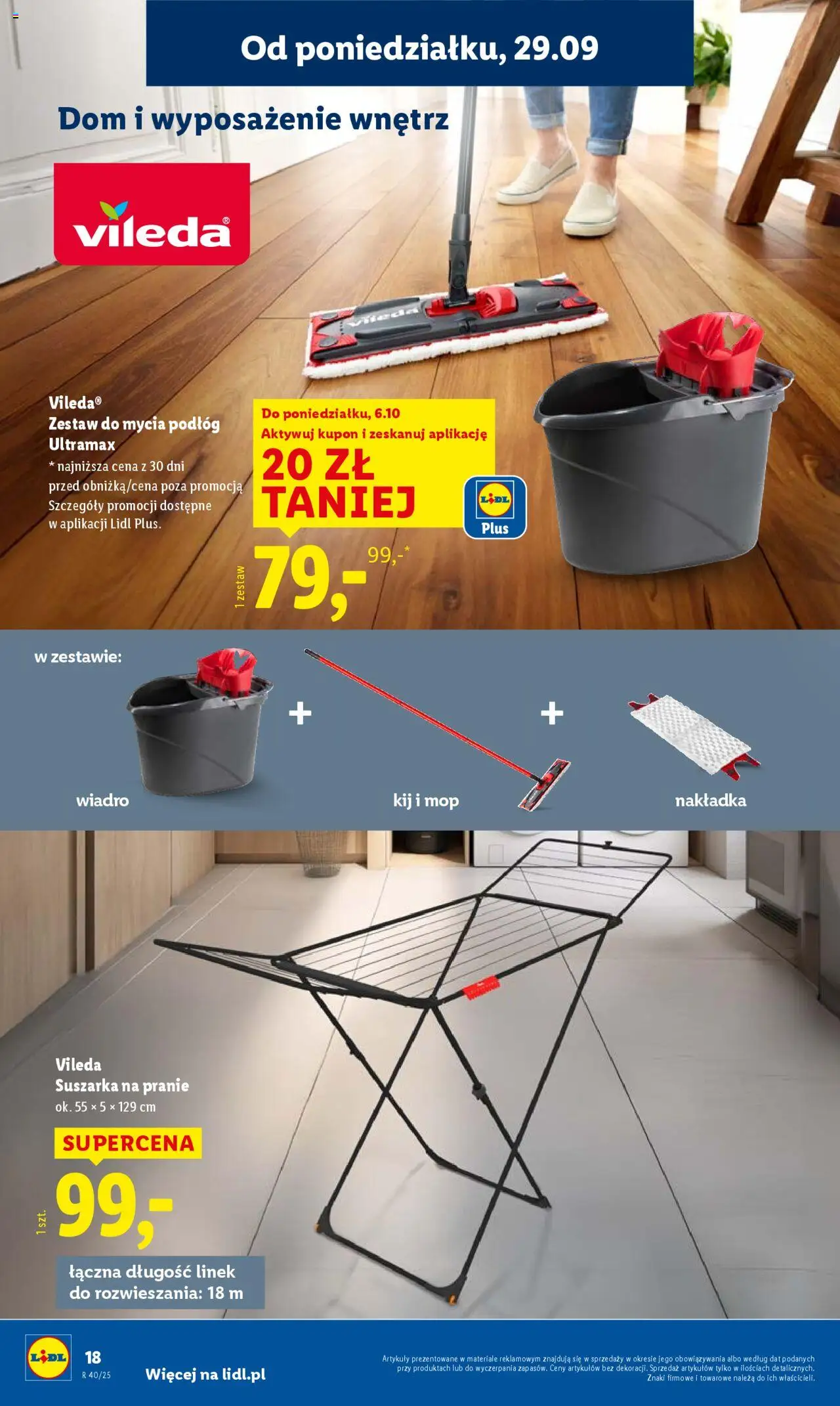 Lidl Katalog od 29.09.2025 | Strona: 24 | Produkty: Suszarka na pranie, Suszarka, Vileda