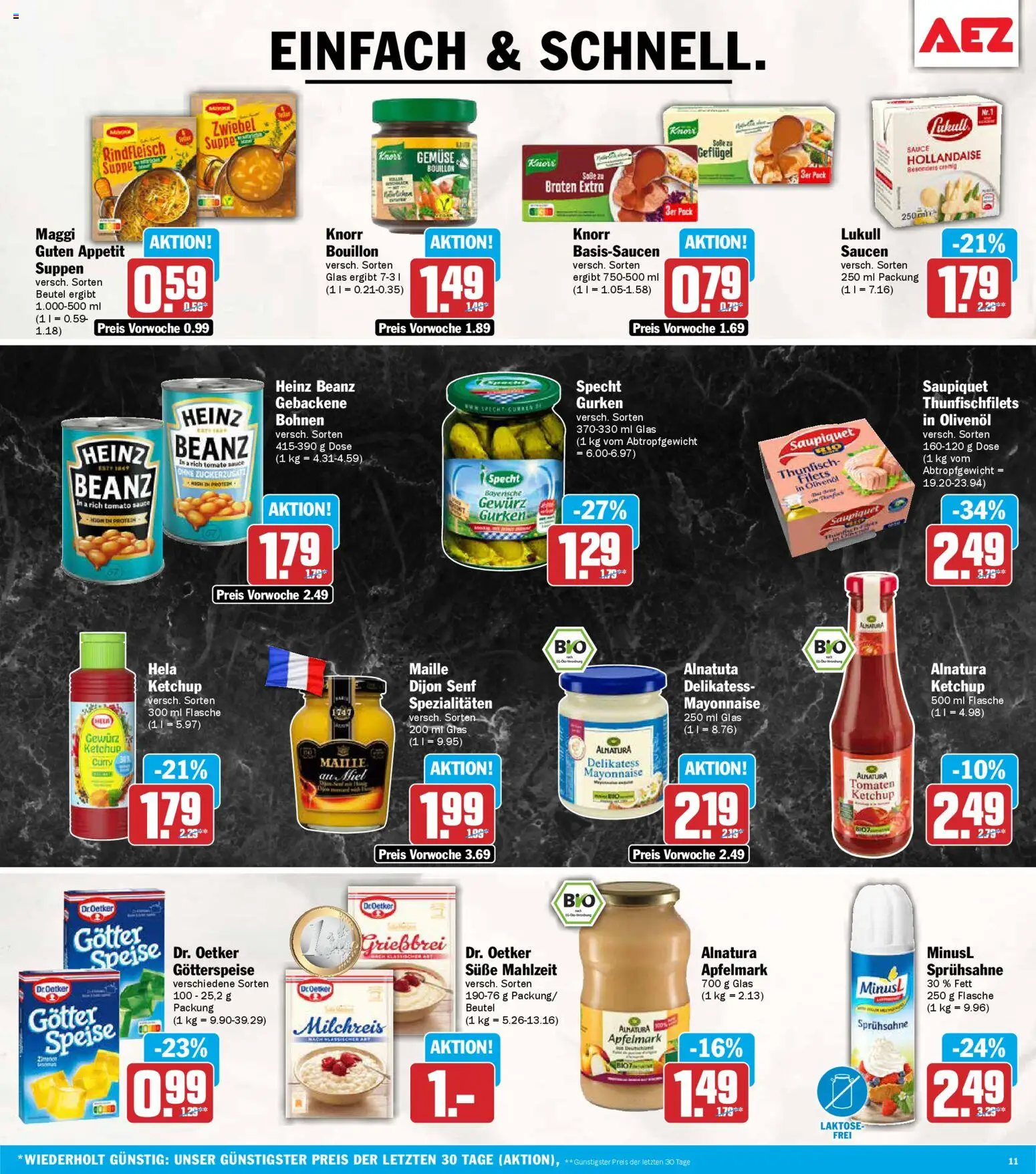 AEZ Prospekt 	 – gültig ab 04.05.2026 | Seite: 11 | Produkte: Olivenol, Mayonnaise, Rindfleisch, Gurken