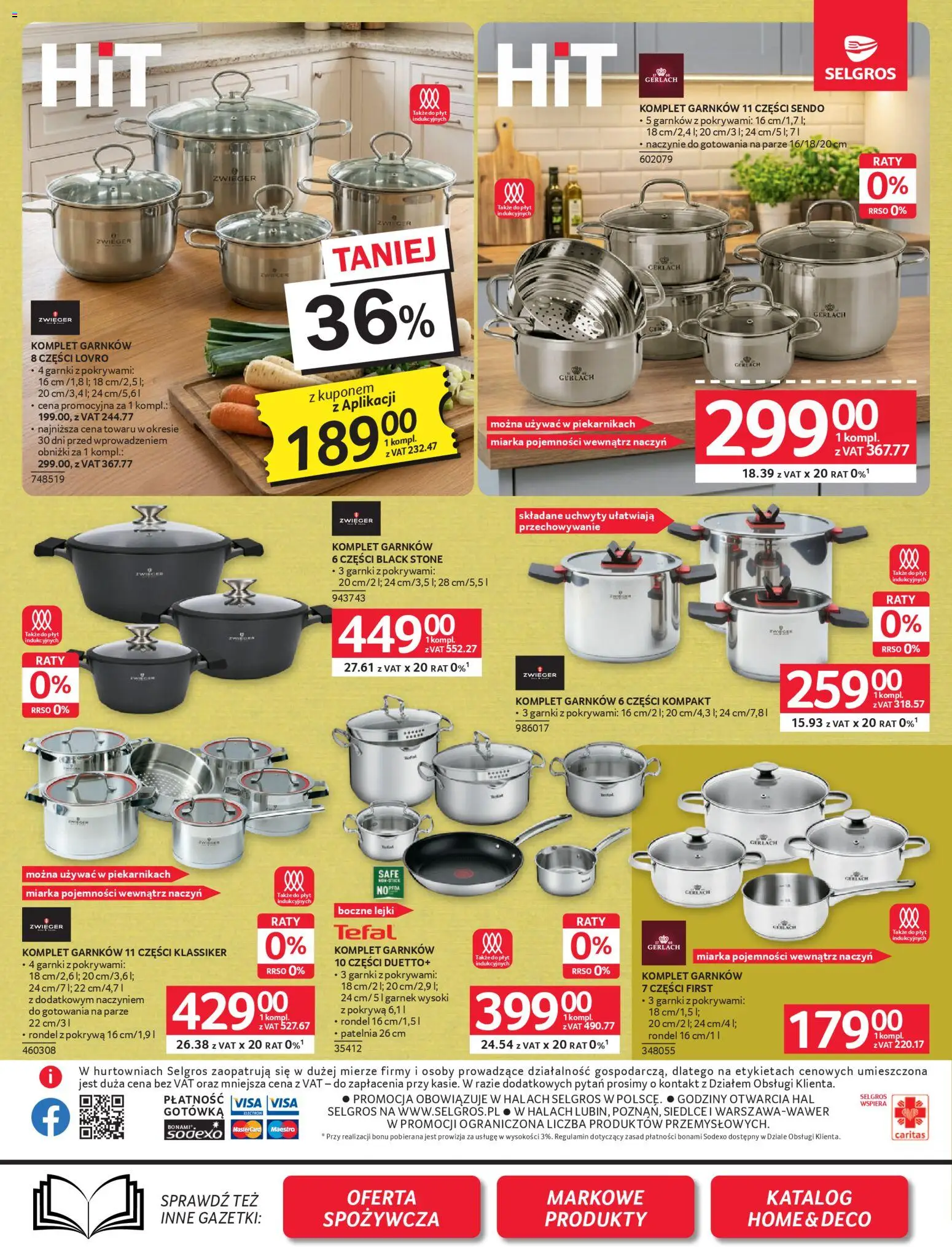 Selgros cash&carry Gazetka - Oferta przemysłowa od 19.02.2026 | Strona: 11 | Produkty: Komplet garnków, Garnki, Patelnia, Tefal