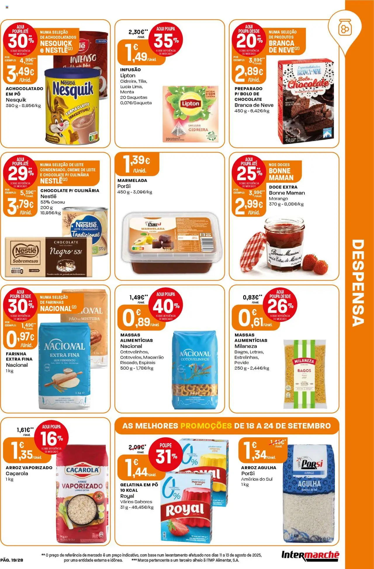 Intermarché folheto │ válido de 18.09.2025 | Página: 19 | Produtos: Marmelada, Milaneza, Pó, Doces