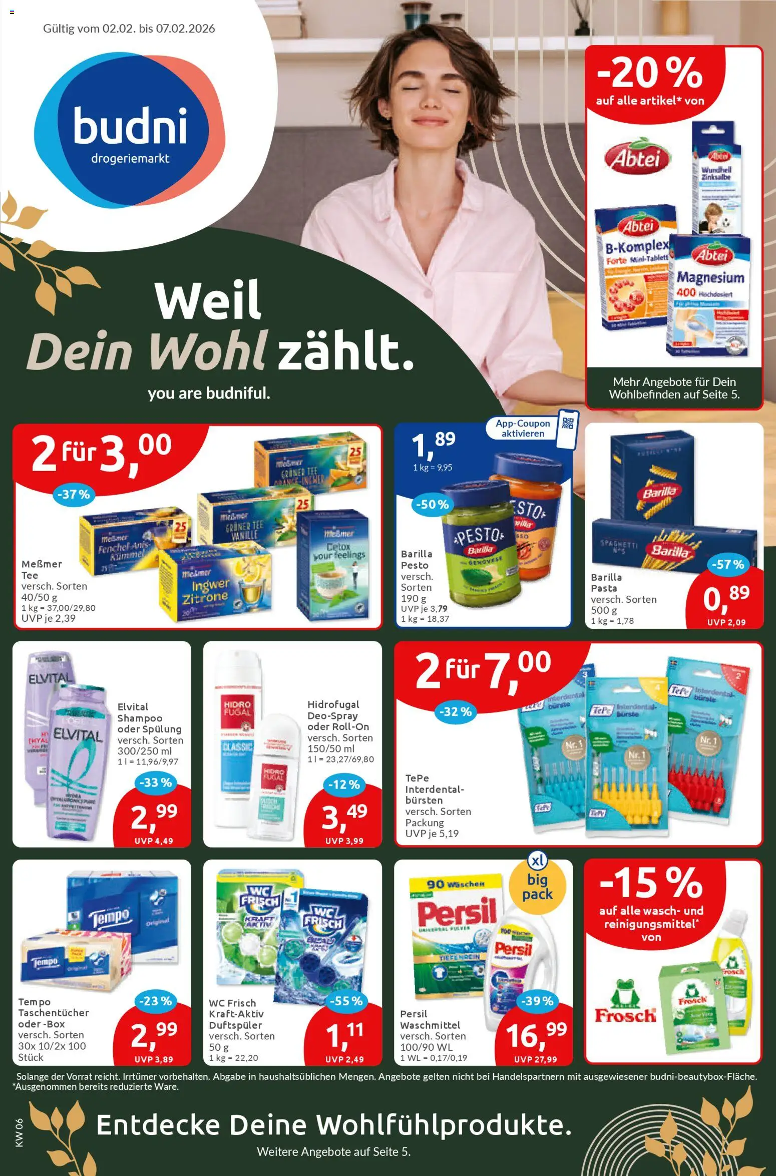 Budni Prospekt 	 – gültig ab 02.02.2026 | Seite: 1 | Produkte: Barilla, Box, Shampoo, Spülung