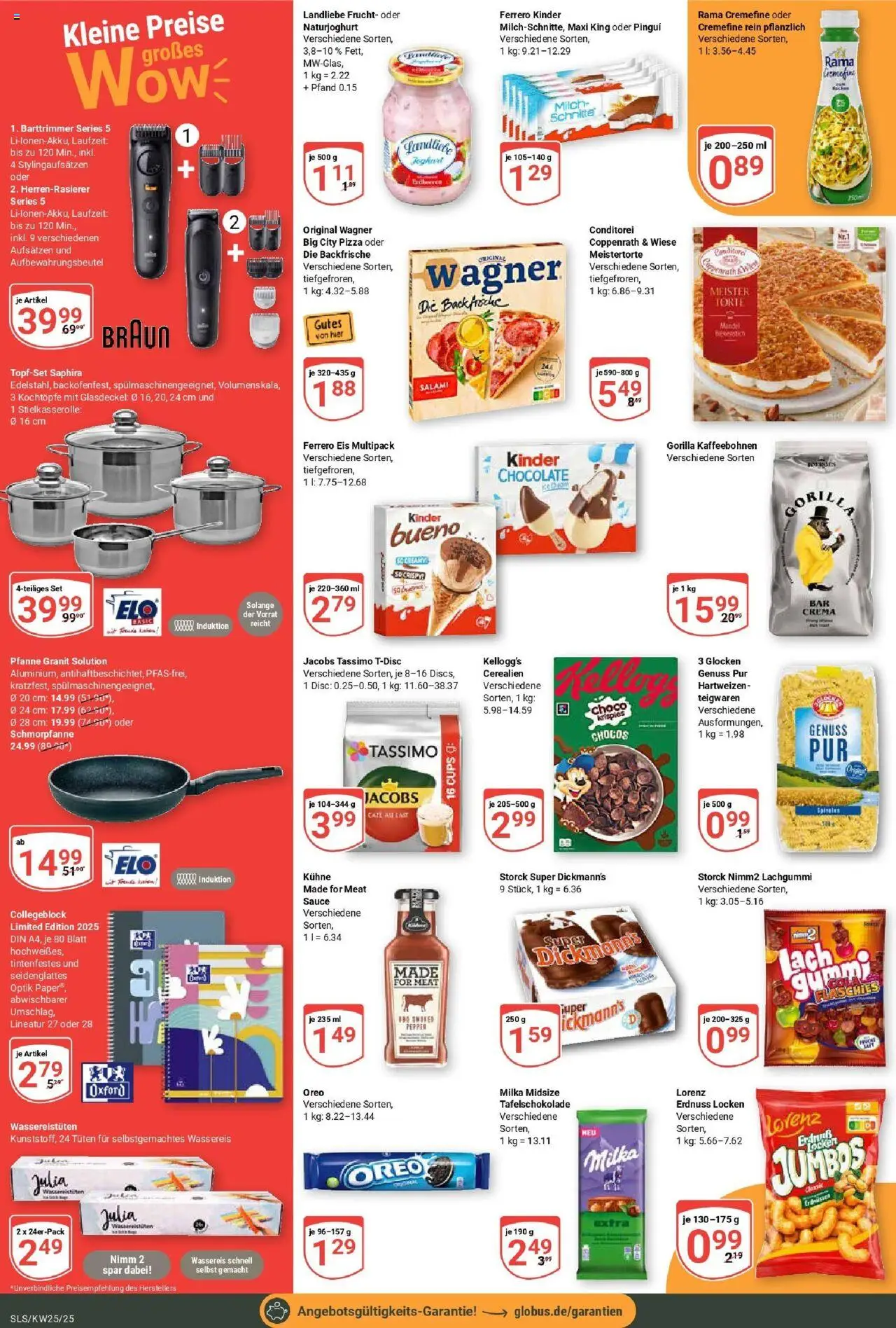 Globus prospekt Saarlouis	 - gültig ab dem 15.06.2025 | Seite: 2 | Produkte: Kinder bueno, Pasta, Tassimo, Eis