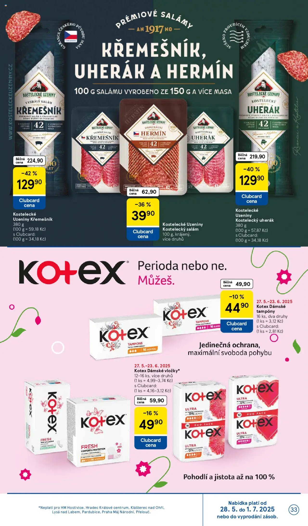 Tesco leták - Hypermarket od 28.05.2025 | Strana: 33 | Produkty: Uherák, Salám, Uzeniny, Mana