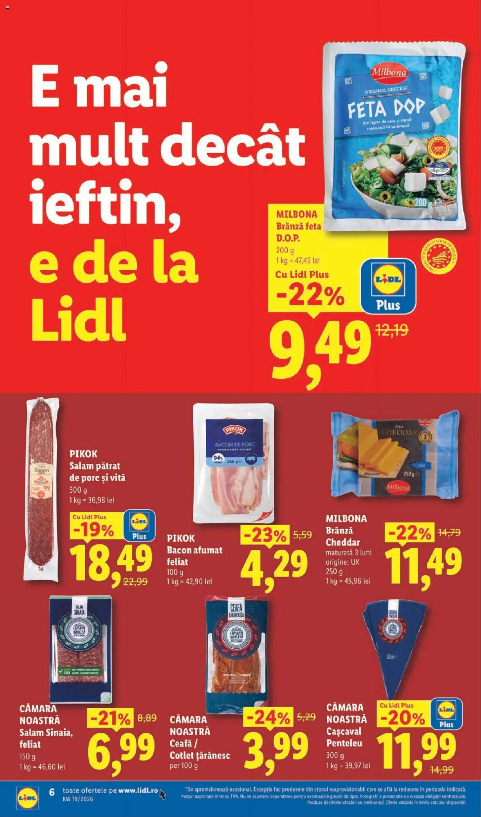Noul catalog Lidl – valabil de la 04.05.2026 | Pagină: 6 | Produse: Lait de coco, Lapte, Brânză, Salam