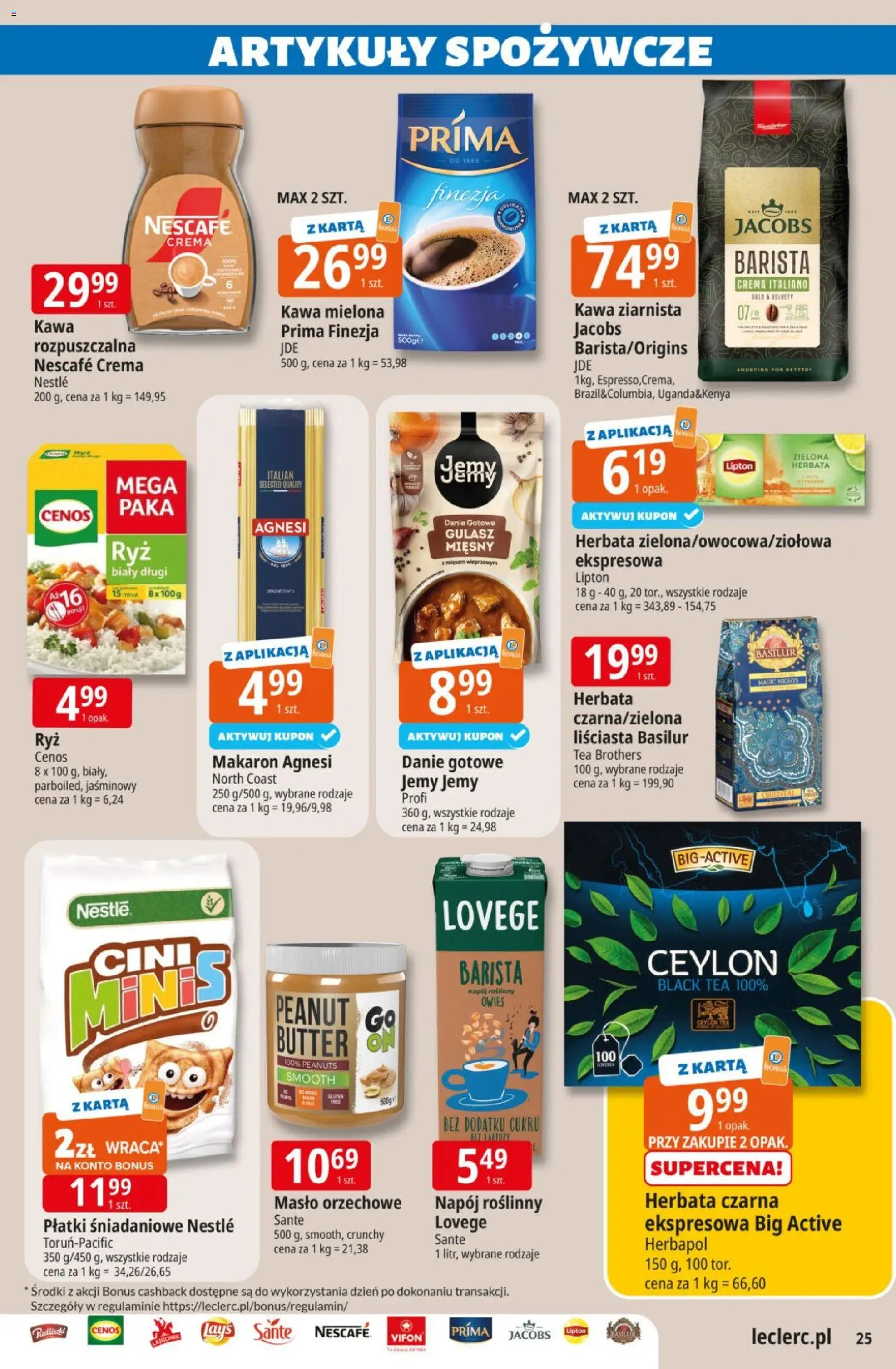 E.Leclerc gazetka od 17.03.2026 | Strona: 25 | Produkty: Karta, Kawa ziarnista, Vifon, Masło