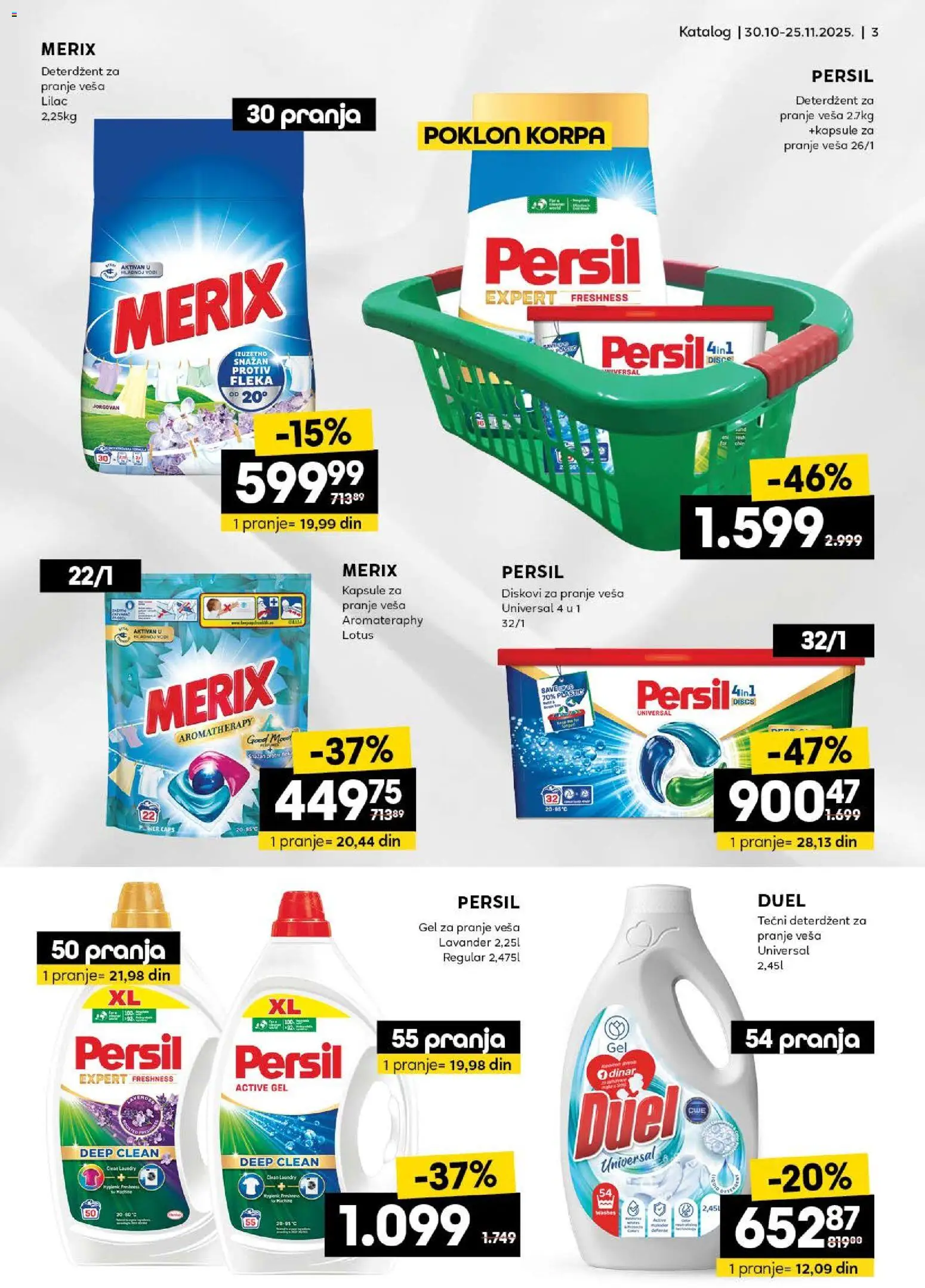 Roda katalog - važi od 30.10.2025 | Strana: 3 | Proizvode: Tečni deterdžent, Kapsule, Korpa, Persil