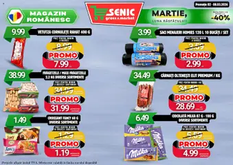 Ofertele Senic valabile de la 02.03.2026 | Pagină: 5 | Produse: Saci menajeri, Ciocolată, Cornulețe, Cârnați
