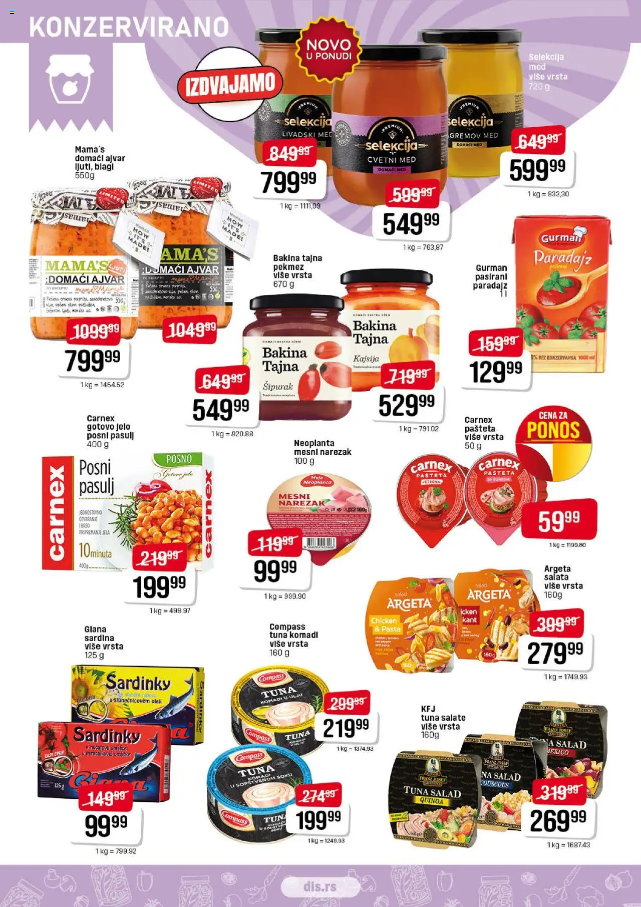 DIS katalog - važi od 19.06.2025 | Strana: 8 | Proizvode: Salata, Narezak, Mesni narezak, Sardina