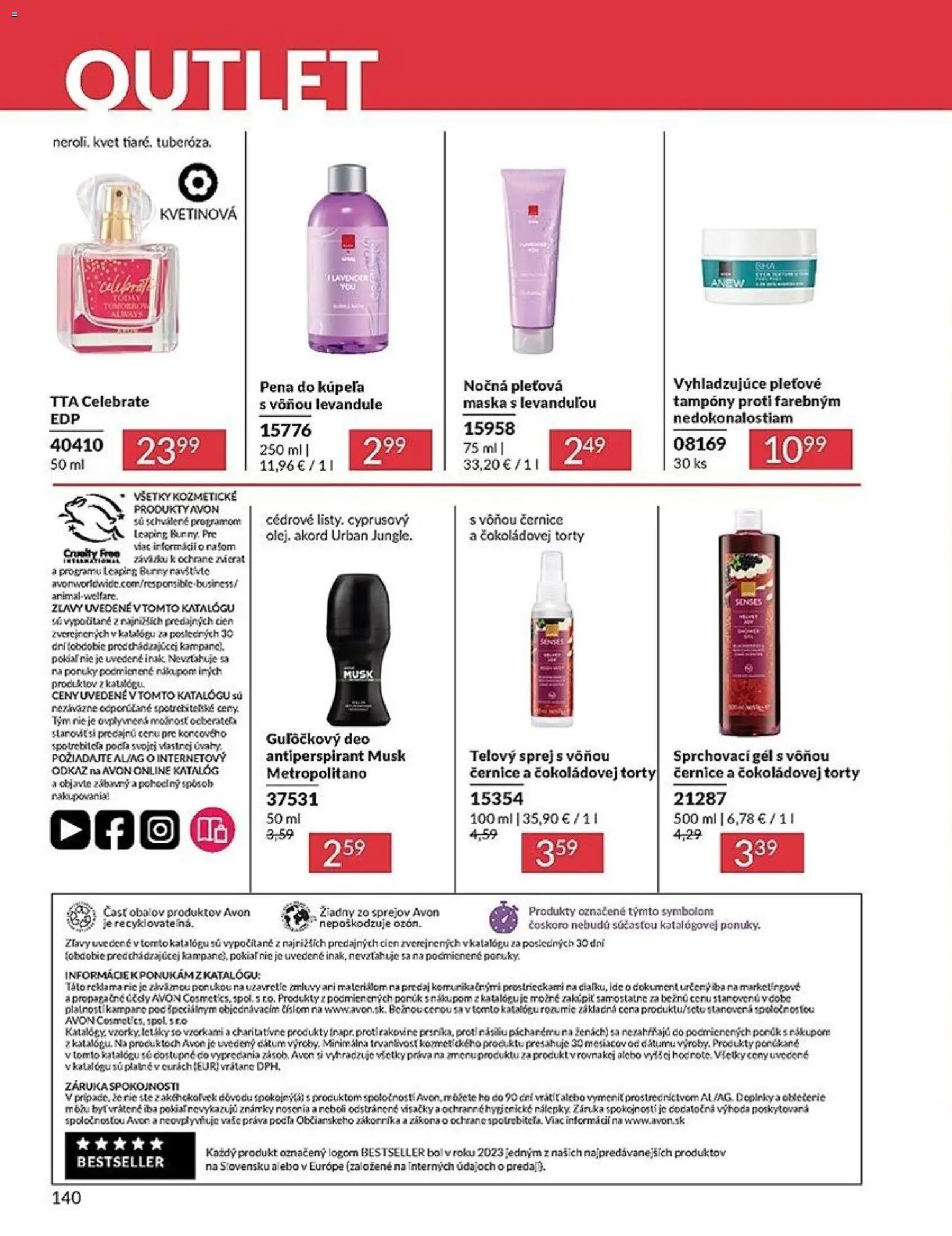 Nové Avon akcie – leták je platný od 01.03.2026 | Strana: 140 | Produkty: Maska, Pena do kúpeľa, Antiperspirant, Torty