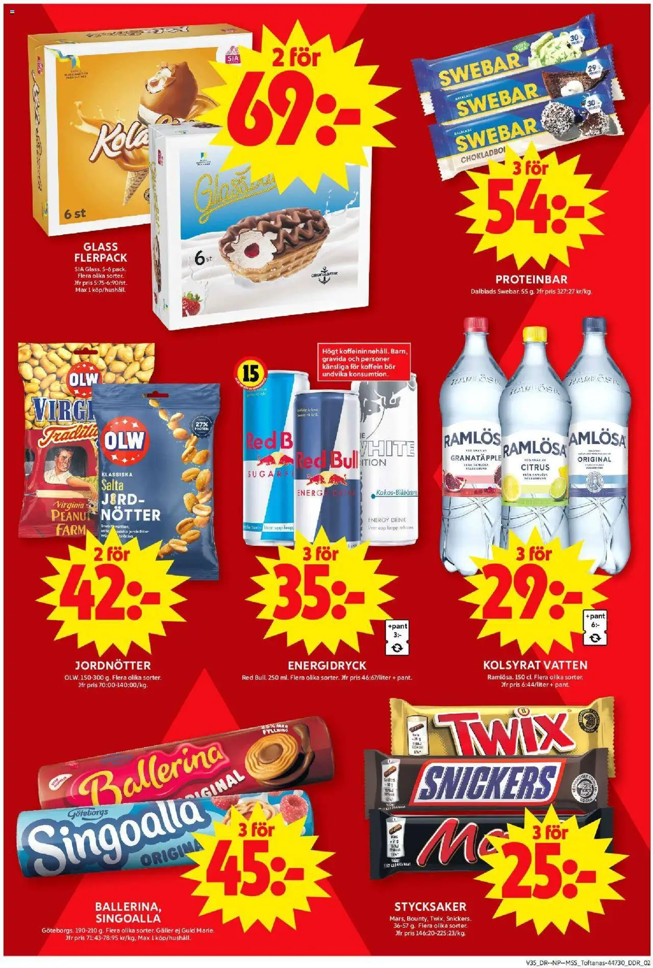 ICA Maxi reklamblad aktuell från 25.08.2025 | Sida: 8 | Produkter: Red bull, Ballerina, Galler, Nötter