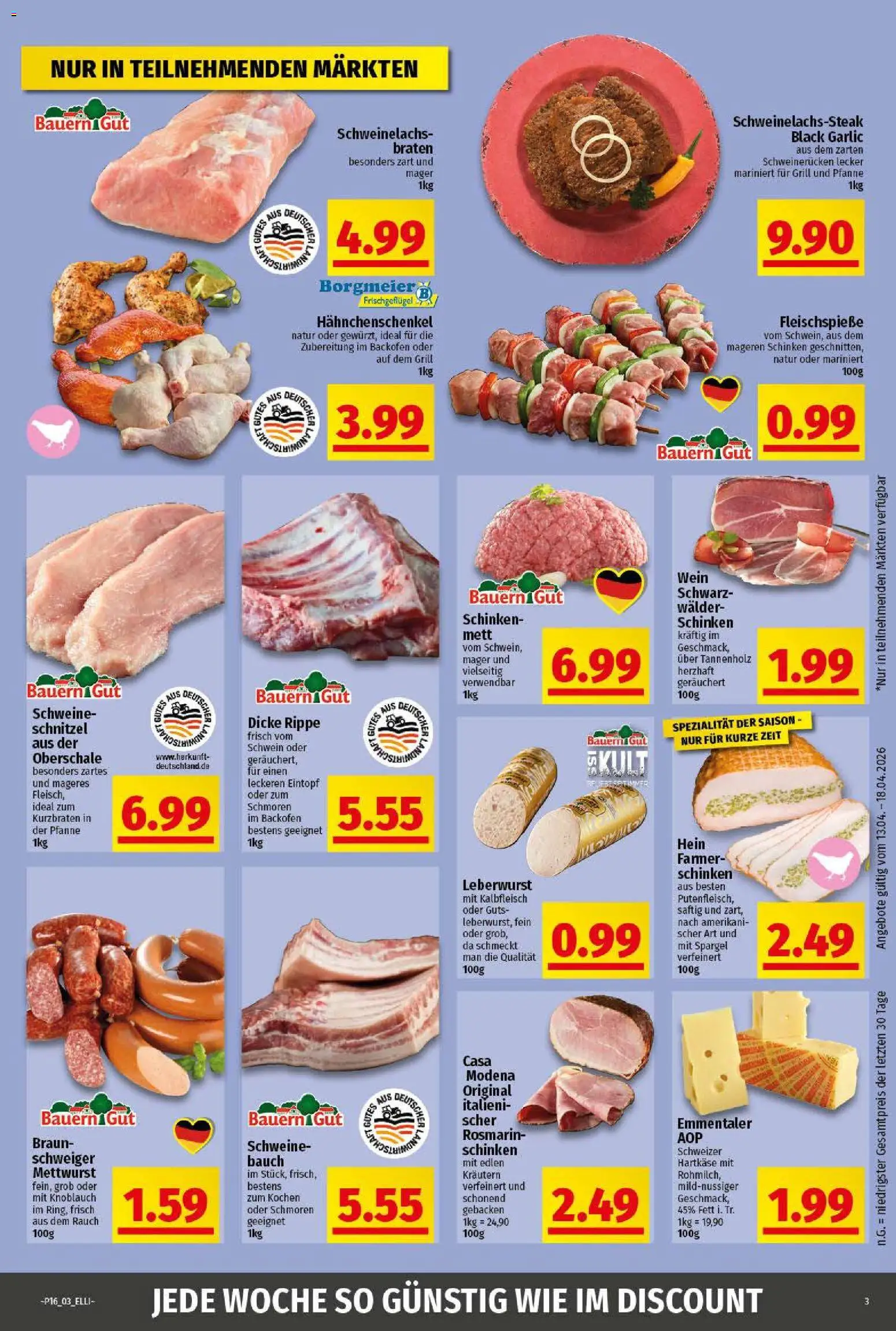 Elli Markt Prospekt Greffen – gültig ab 13.04.2026 | Seite: 12 | Produkte: Hahnchenschenkel, Spargel, Backofen, Schinken