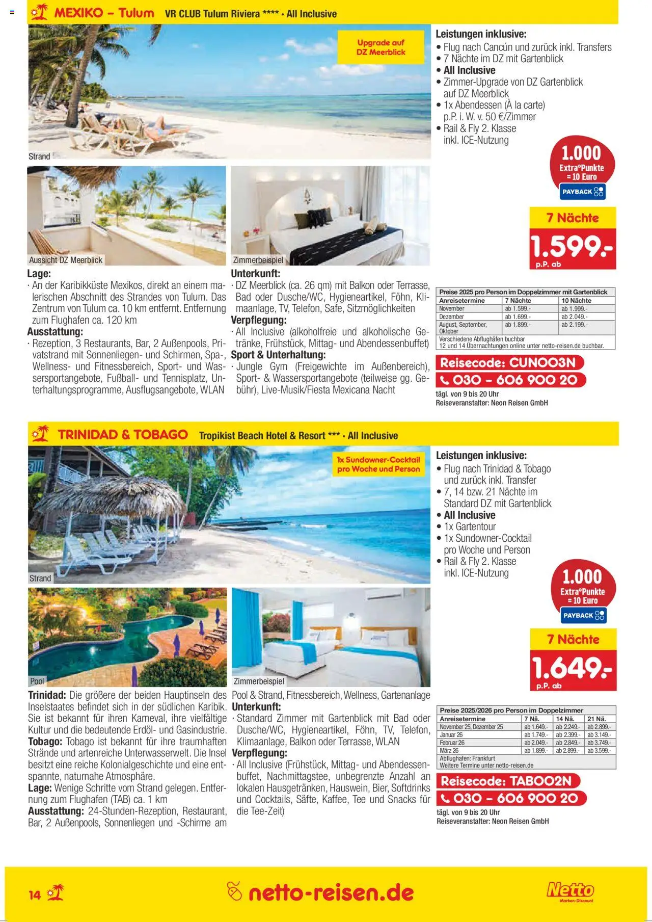 Netto Reisen Prospekt 	 - gültig ab dem 01.07.2025 | Seite: 14 | Produkte: Bad, Fußball, Tee, Uhr
