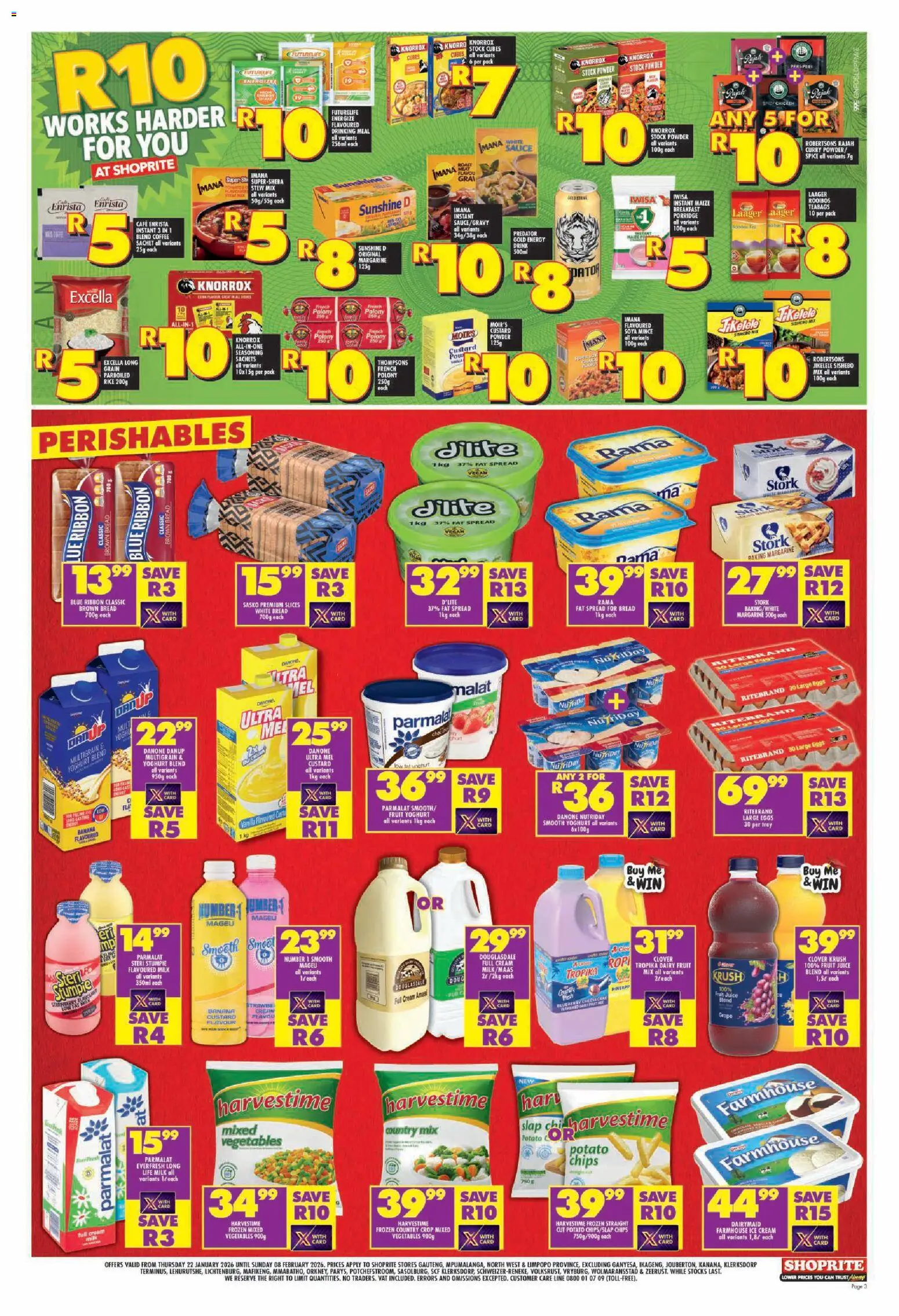 New Shoprite catalogue – valid from 22.01.2026 | Page: 3 | Products: Yoghurt, Coffee, Polony, Chicken