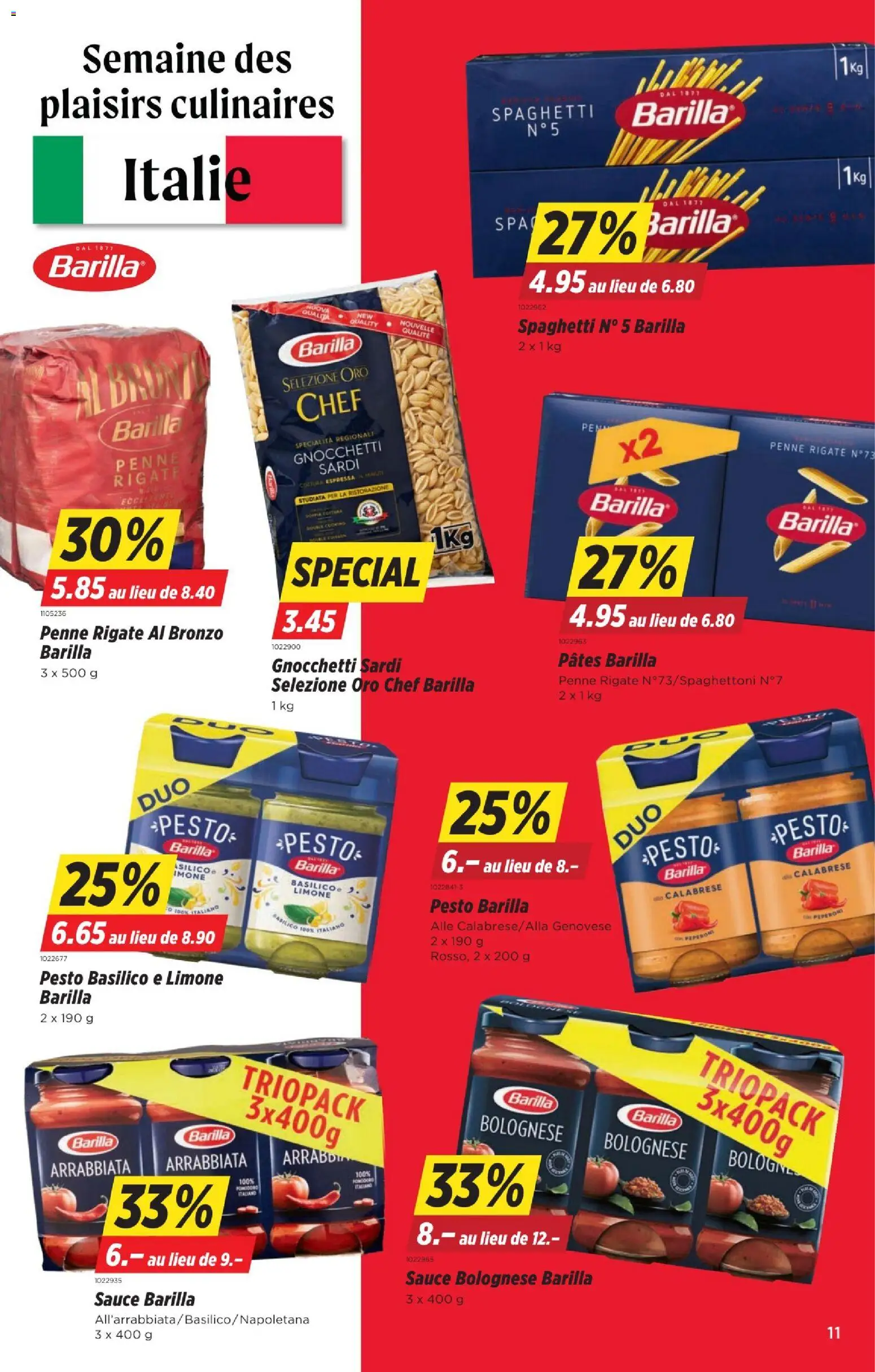 Denner aktionen FR – gültig ab 23.04.2026 | Seite: 11 | Produkte: Barilla, Pasta