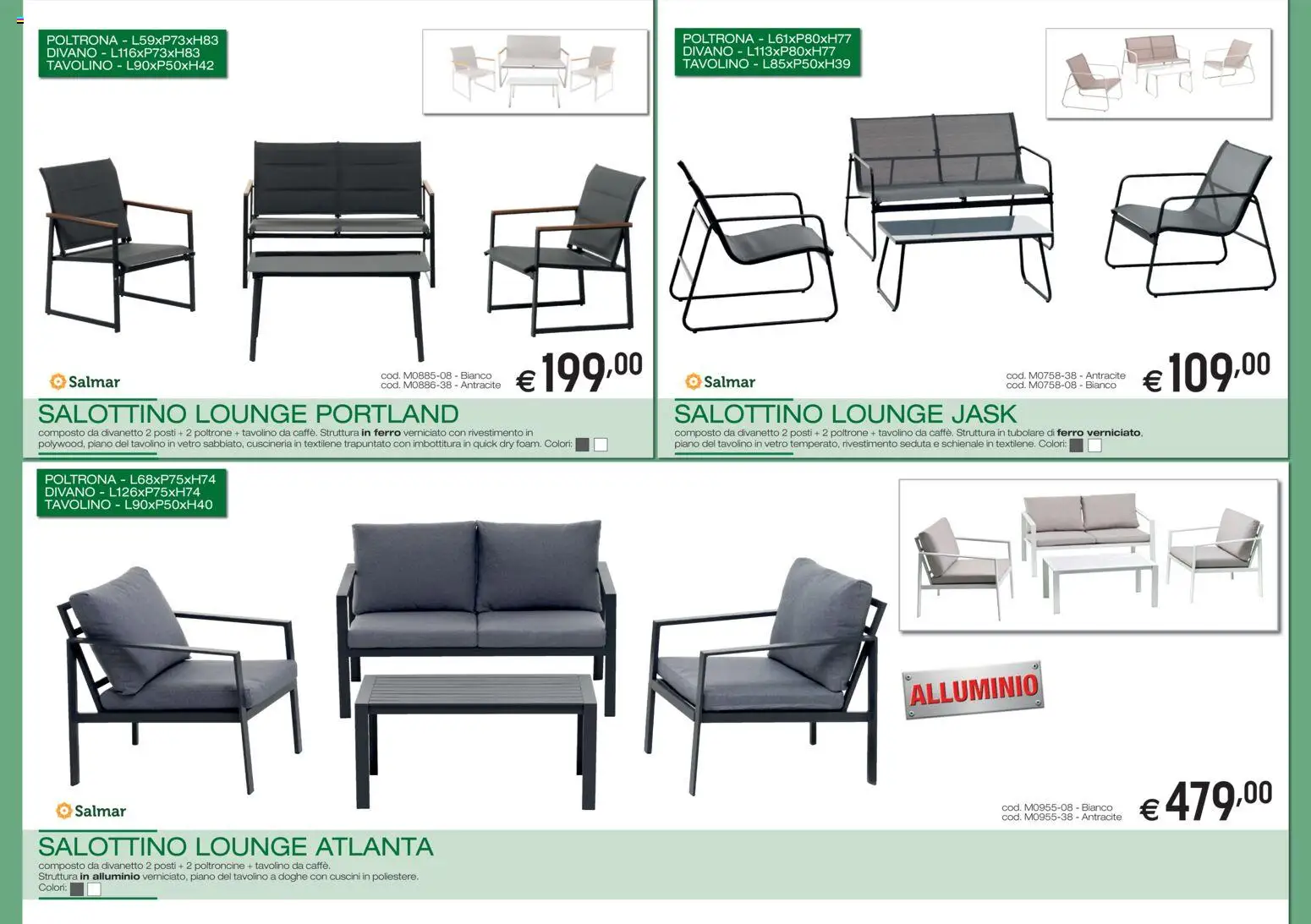 Volantino Brico OK del 05.03.2026 | Pagina: 2 | Prodotti: Tavolino, Alluminio, Divano, Poltrona