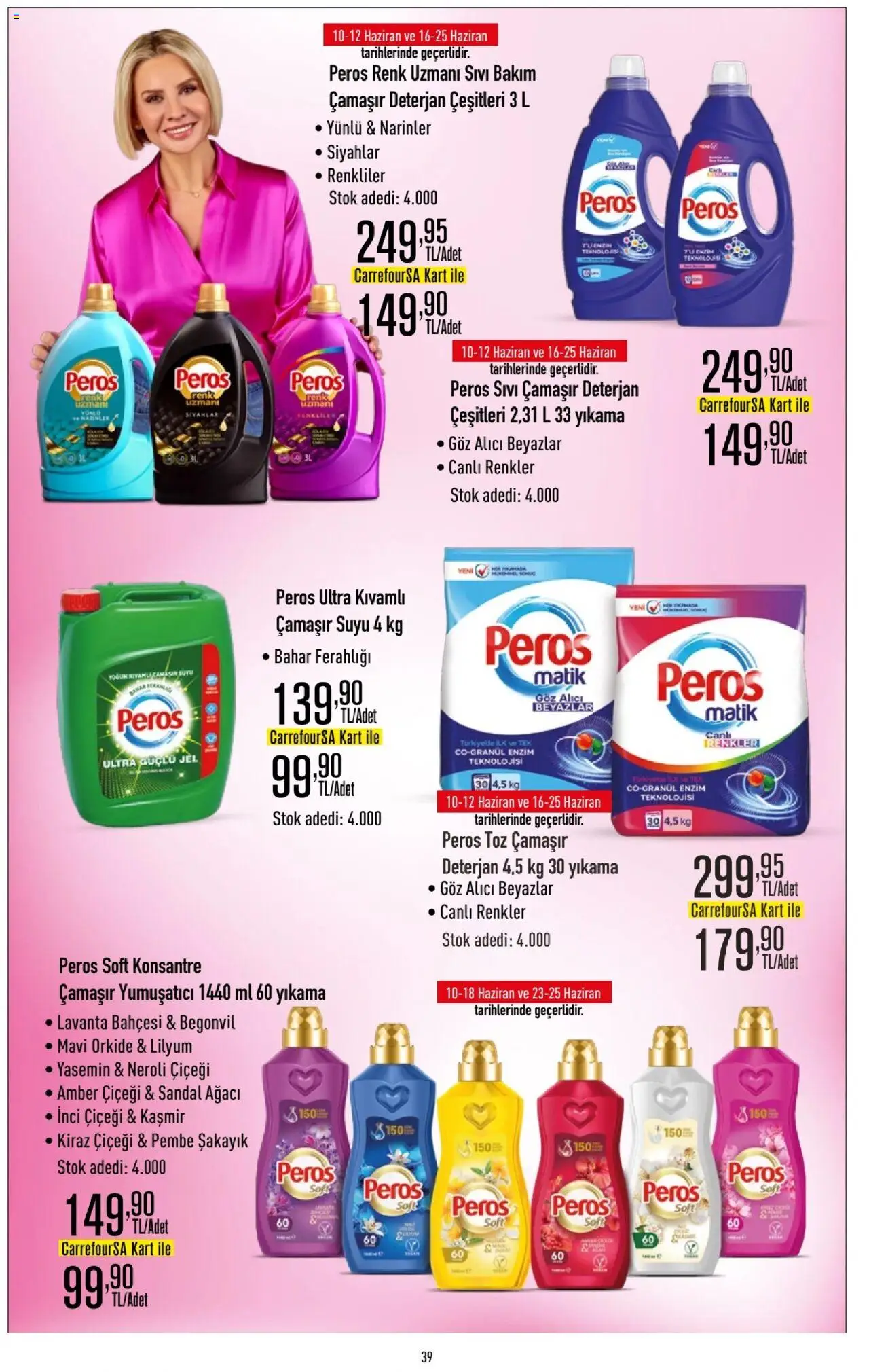 CarrefourSA Katalog - 10.06.2025 tarihinden itibaren geçerlidir | Sayfa: 39 | Ürünler: Yumuşatıcı, Deterjan, Yasemin, Kiraz