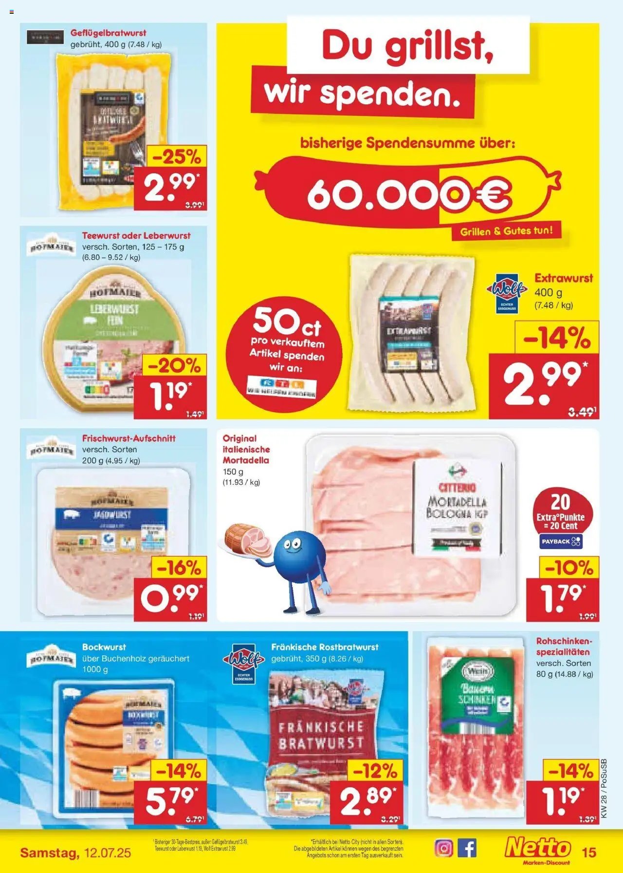Netto Marken-Discount prospekt Regensburg	 - gültig ab dem 06.07.2025 | Seite: 17 | Produkte: Bockwurst, Bratwurst, Schinken, Wein