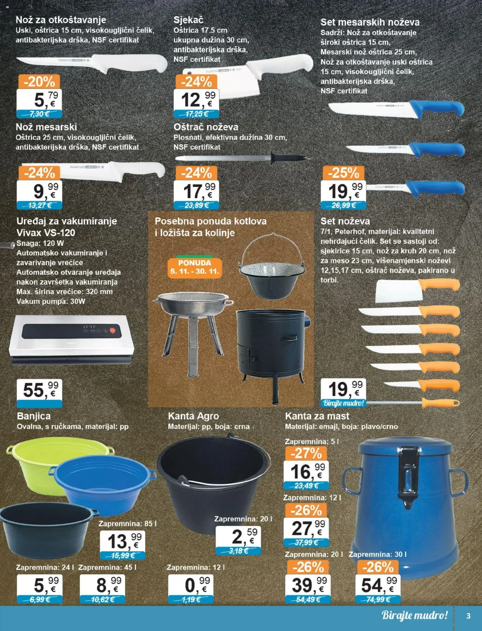 KTC katalog | vrijedi od 05.11.2025 | Stranica: 3 | Proizvodi: Mast, Meso, Nož, Oštrač noževa