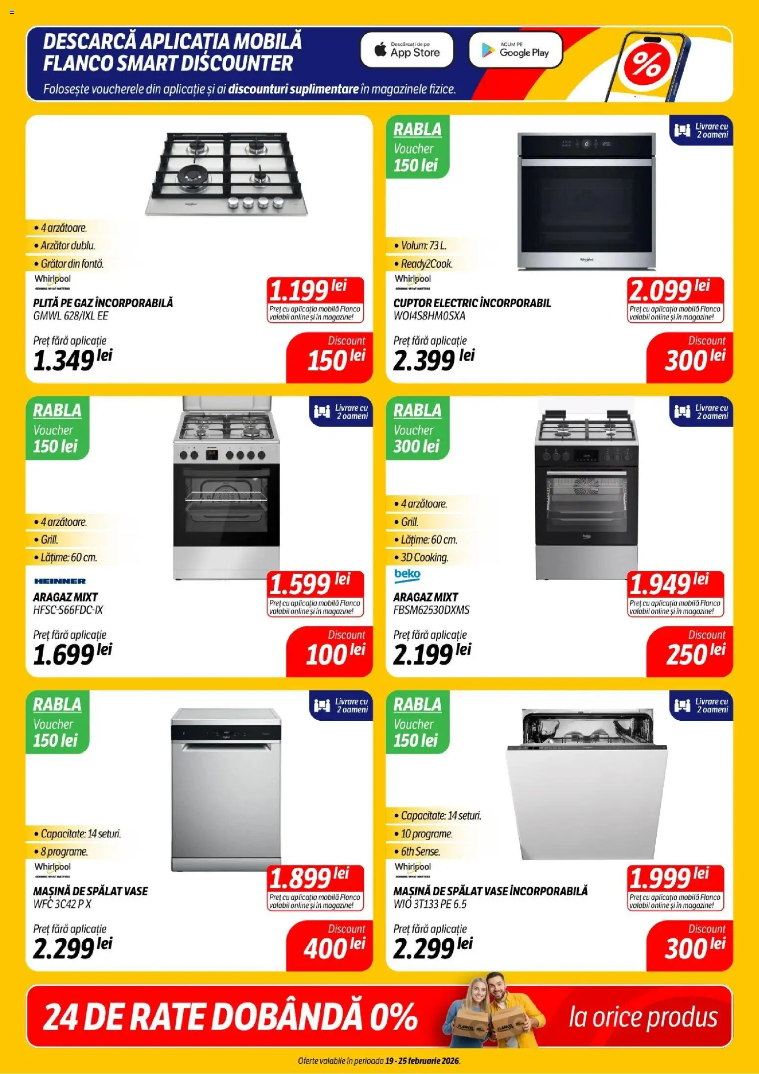 Noul catalog Flanco – valabil de la 19.02.2026 | Pagină: 7 | Produse: Cuptor, Plită, Mașină De Spălat Vase, Grătar