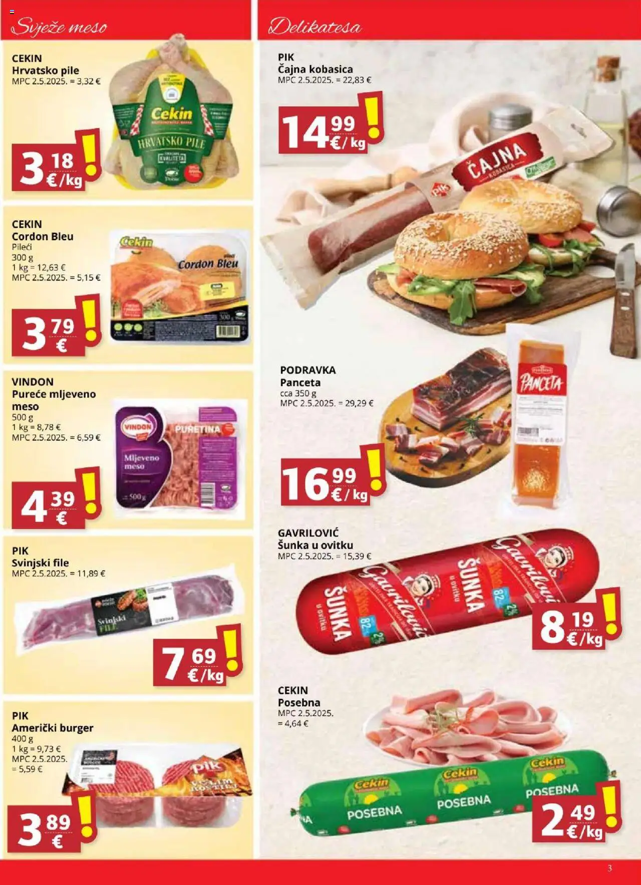 Ultra Gros katalog | vrijedi od 10.09.2025 | Stranica: 3 | Proizvodi: Puretina, Šunka, Podravka, Panceta