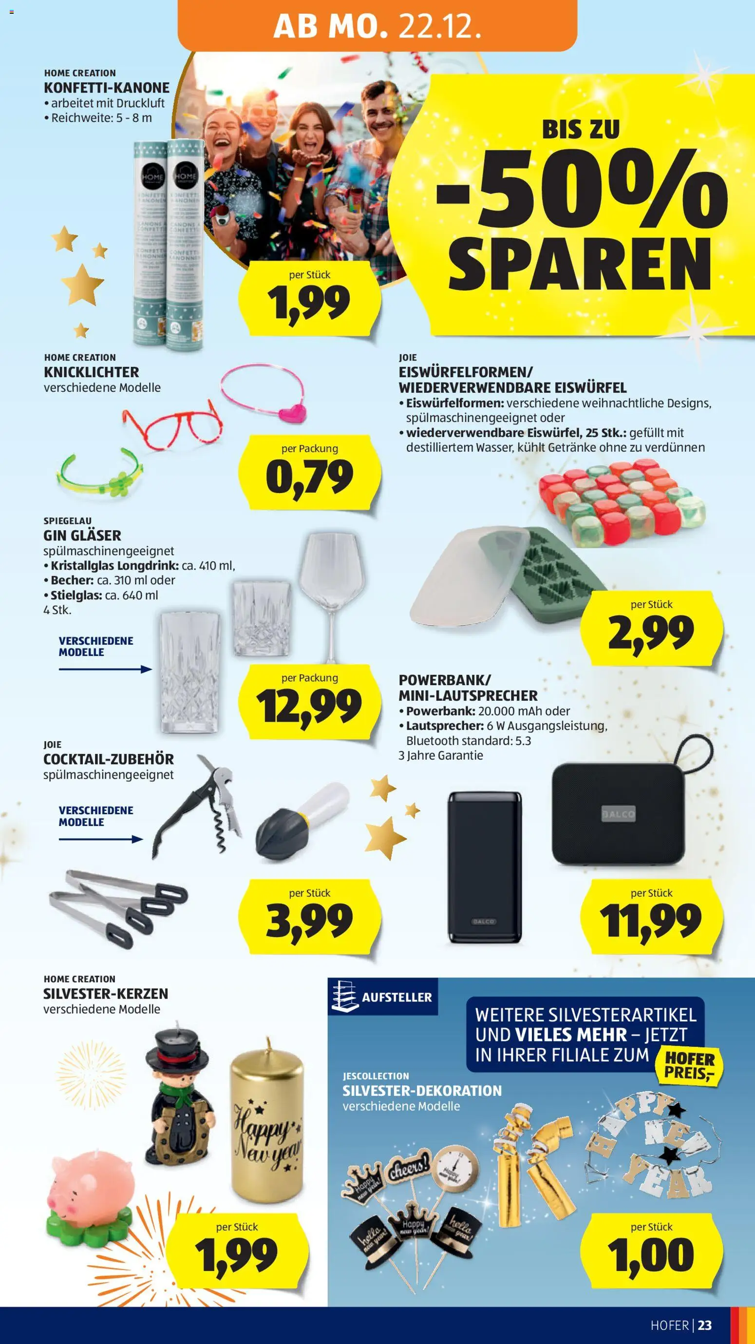 Hofer Flugblatt gültig ab 19.12.2025 | Seite: 31 | Produkte: Gin, Lautsprecher