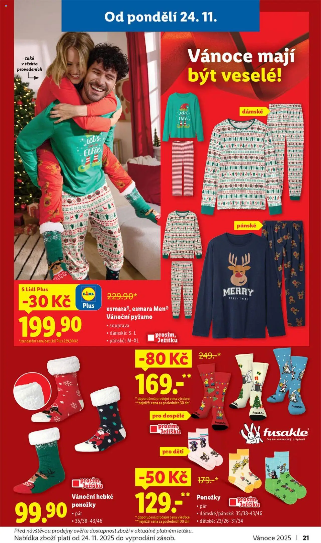 Lidl leták - Veselé Vánoce od 20.10.2025 | Strana: 21 | Produkty: Ponožky, Pyžamo