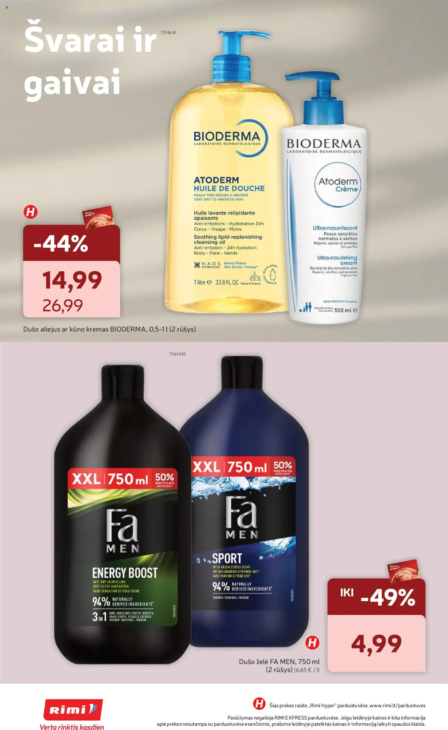 Rimi akcijos nuo 28.04.2026 | Puslapis: 8 | Prekių: Kremas, Aliejus, Kūno kremas, Dušo želė