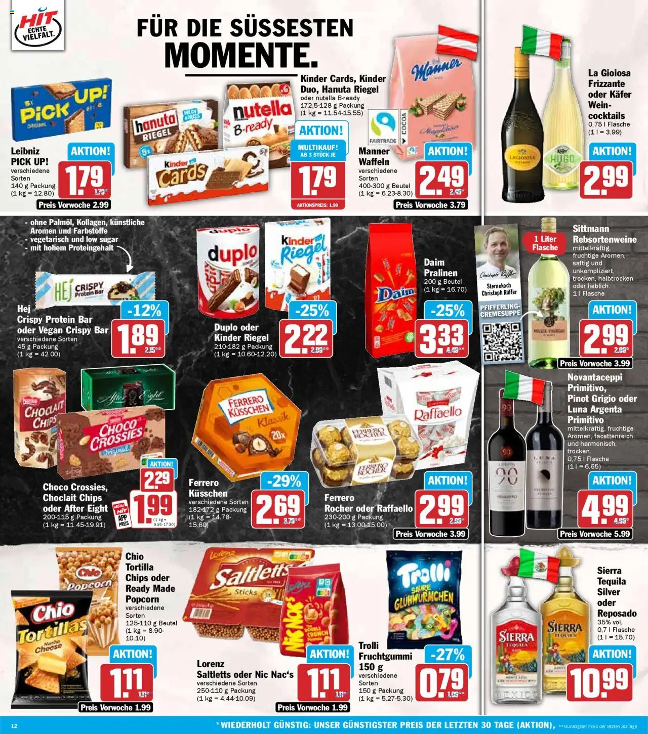 HIT Prospekt 	 – gültig ab 08.09.2025 | Seite: 12 | Produkte: Raffaello, Waffeln, Nutella, Chips