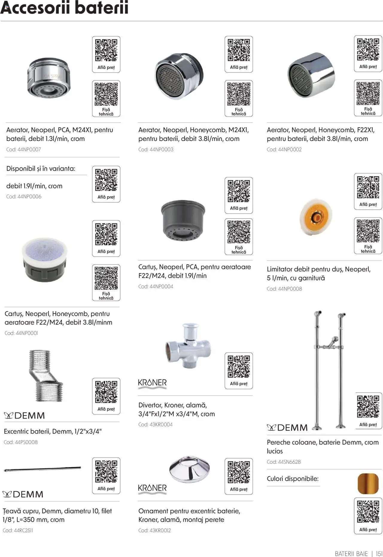 Catalog Romstal – valabil de la 25.11.2024 | Pagină: 151 | Produse: Baterie, Baterii, Țeavă