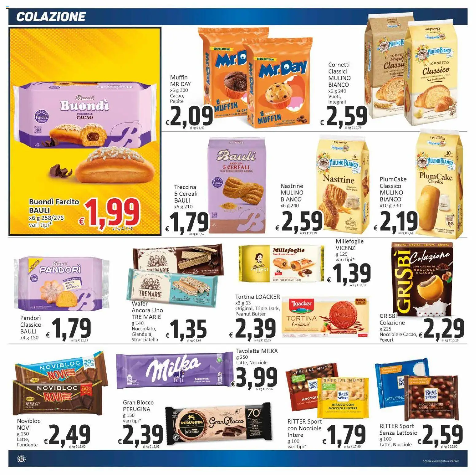 Volantino Paghi Poco del 07.01.2026 | Pagina: 12 | Prodotti: Nocciole, Muffin, Plumcake, Cacao