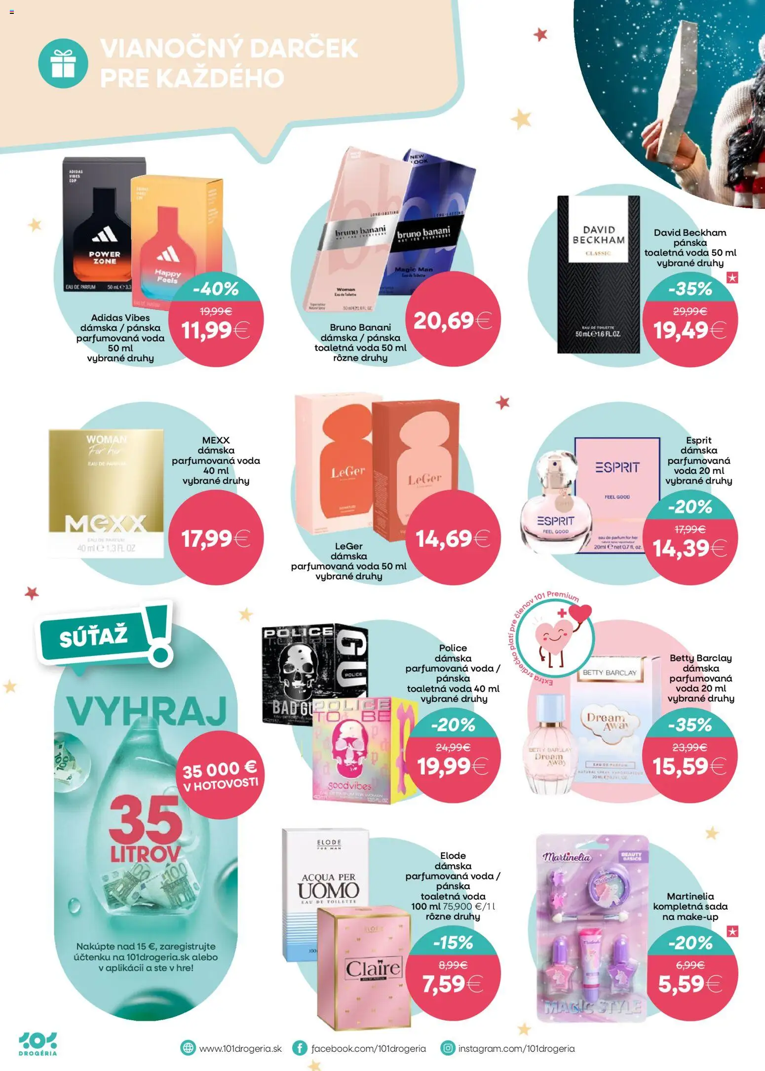 Nové 101 drogerie akcie – leták je platný od 17.12.2025 | Strana: 2 | Produkty: Police, Toaletná voda, Voda