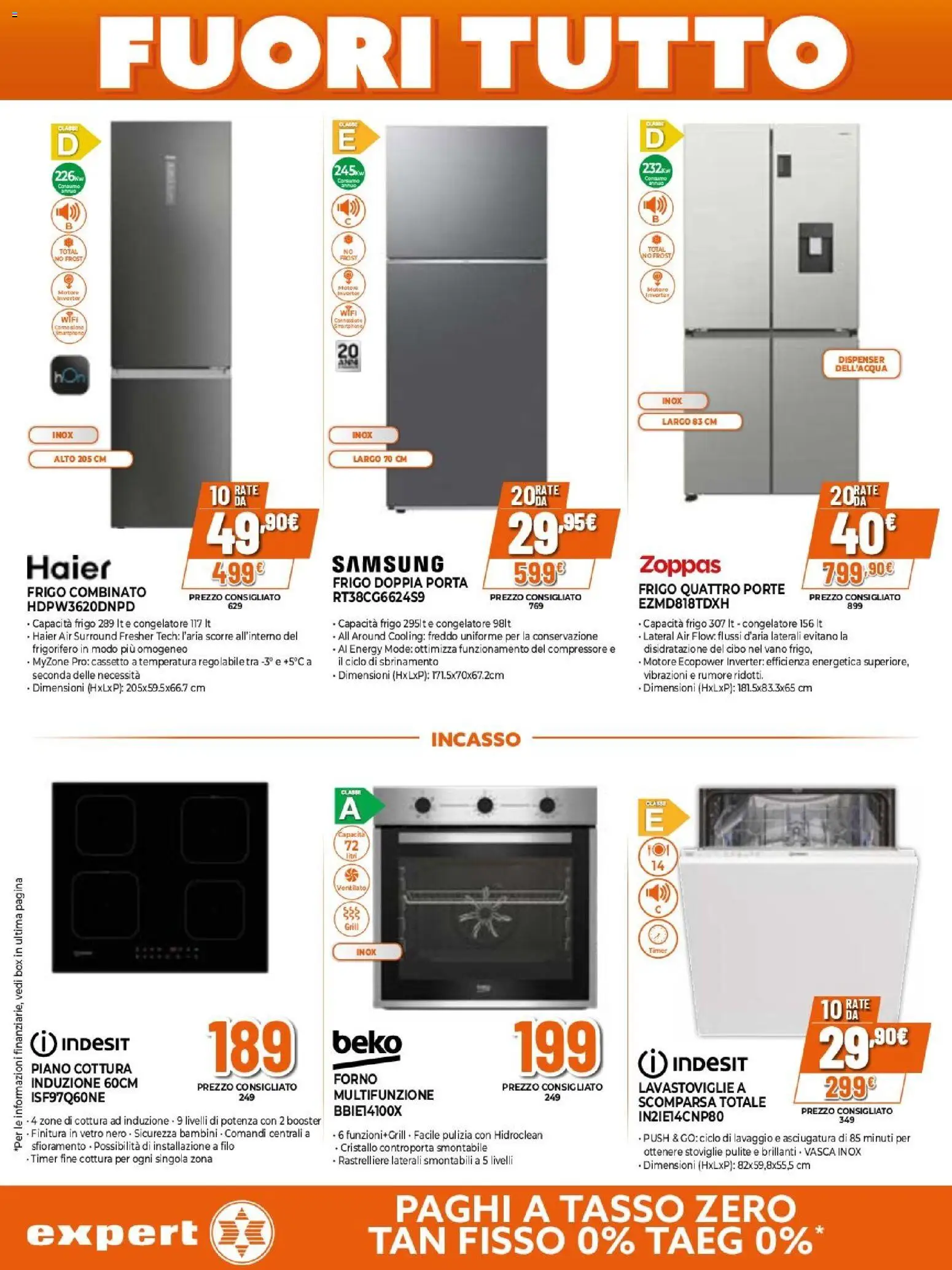 Volantino Expert del 15.01.2026 | Pagina: 14 | Prodotti: Piano cottura, Frigorifero, Congelatore, Samsung