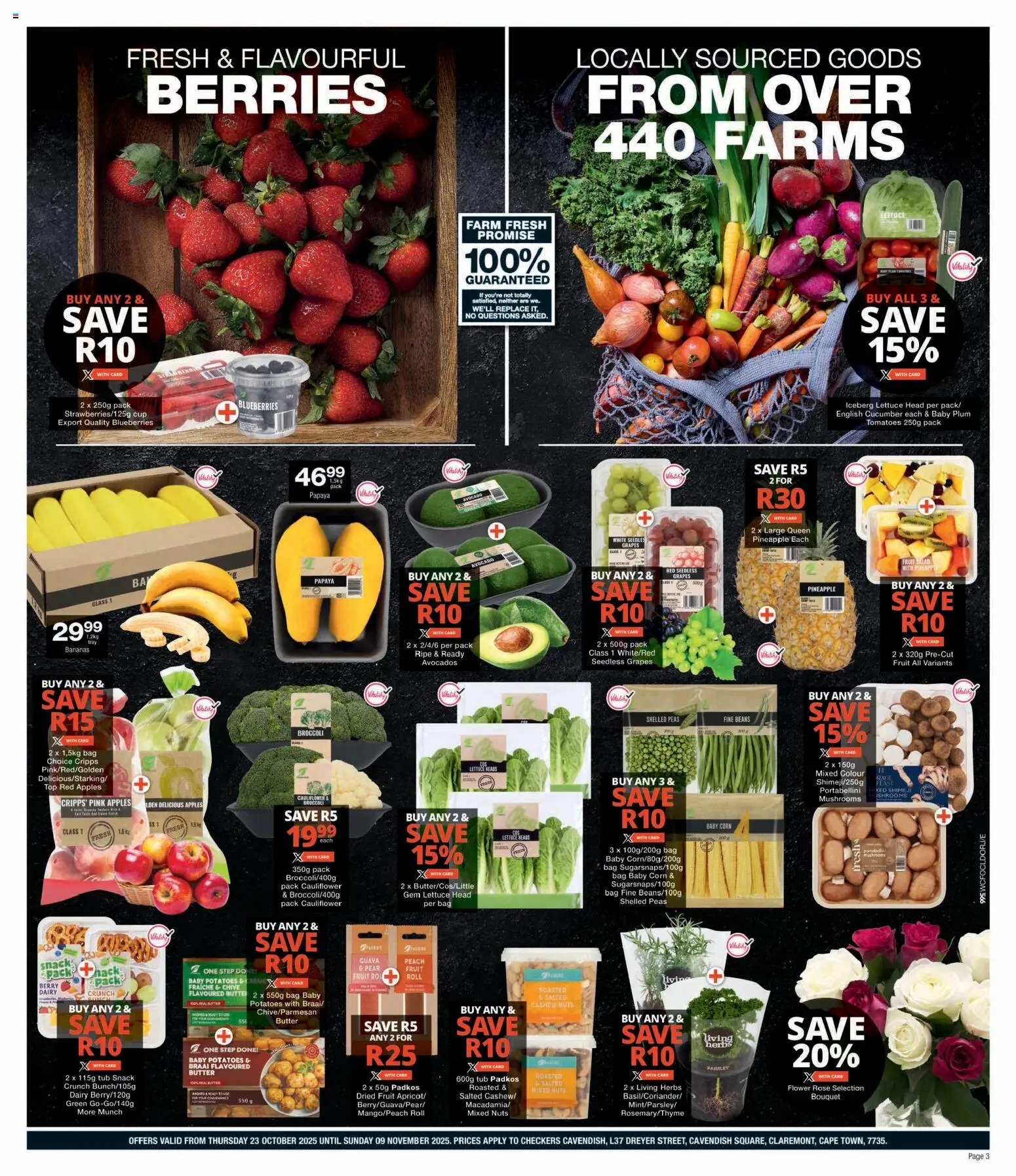 New Checkers catalogue – valid from 23.10.2025 | Page: 3 | Products: Corn, Apples, Salad, Potatoes