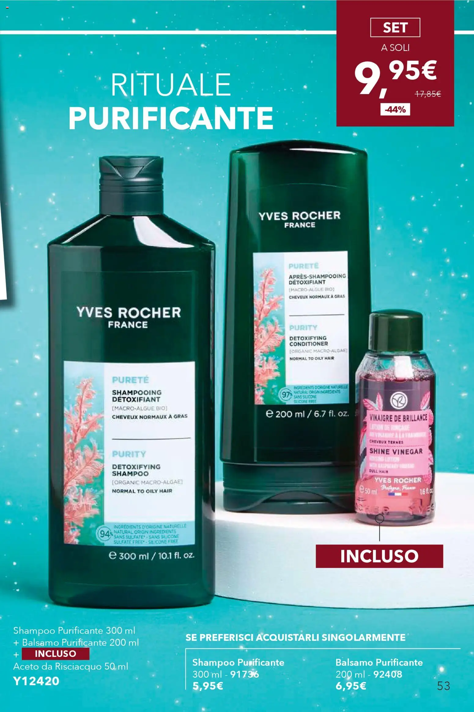 Volantino Yves Rocher del 29.11.2025 | Pagina: 53 | Prodotti: Shampoo, Balsamo, Aceto, Silicone